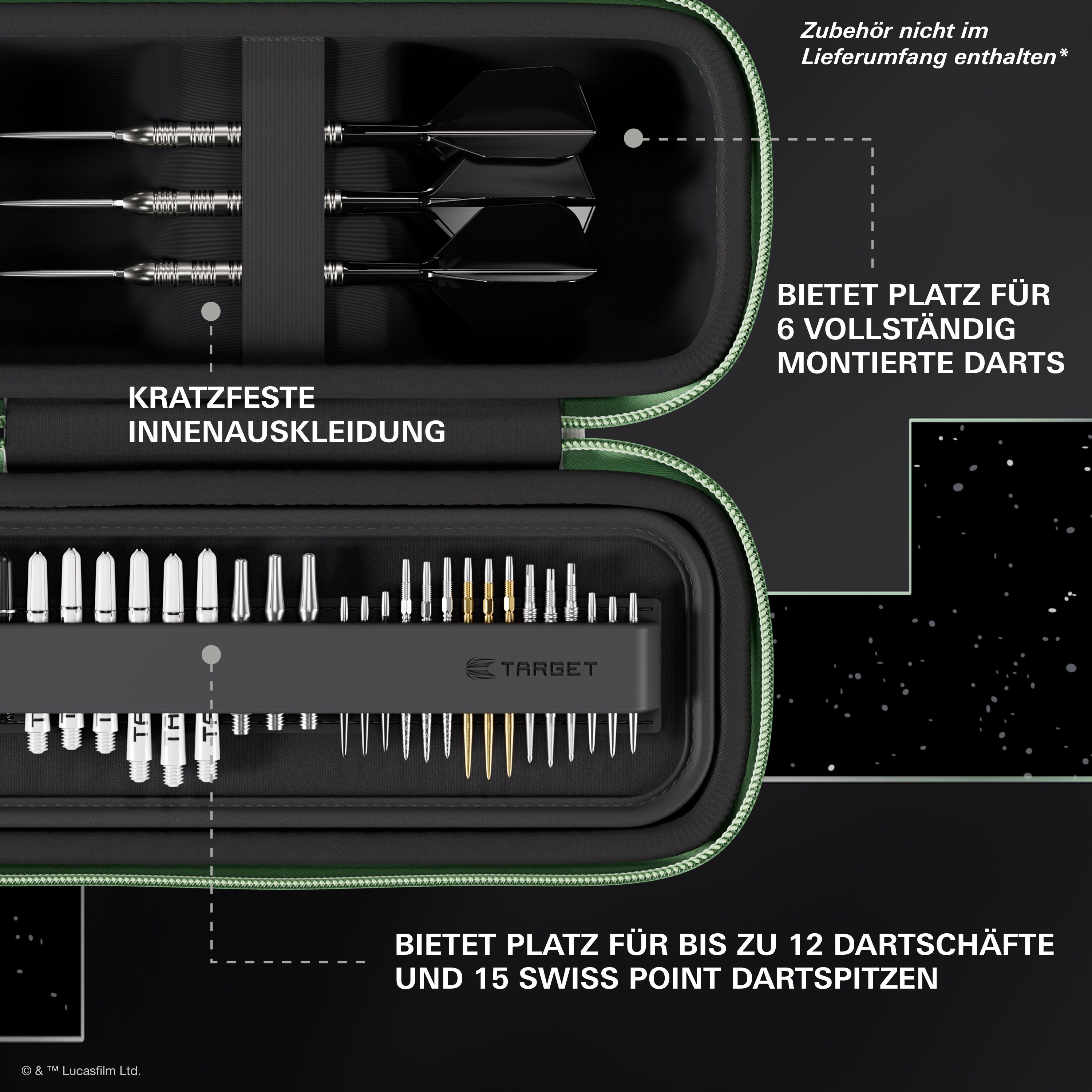 Target Star Wars Boa Dartcase - Grogu Target Star Wars Boa Dartcase - Grogu ist ein Dartcase mit Grogu-Motiv aus der Star Wars Serie. Das Produkt eignet sich ideal für das sichere Aufbewahren von Darts und Zubehör.
