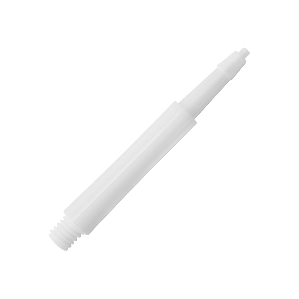 HRC12619W_Harrows_Clic_Standard_Shafts_Weiss_37mm_2 Das Bild zeigt einen weißen Harrows Clic Standard Shaft. Es handelt sich um ein Zubehörteil für Dartpfeile.