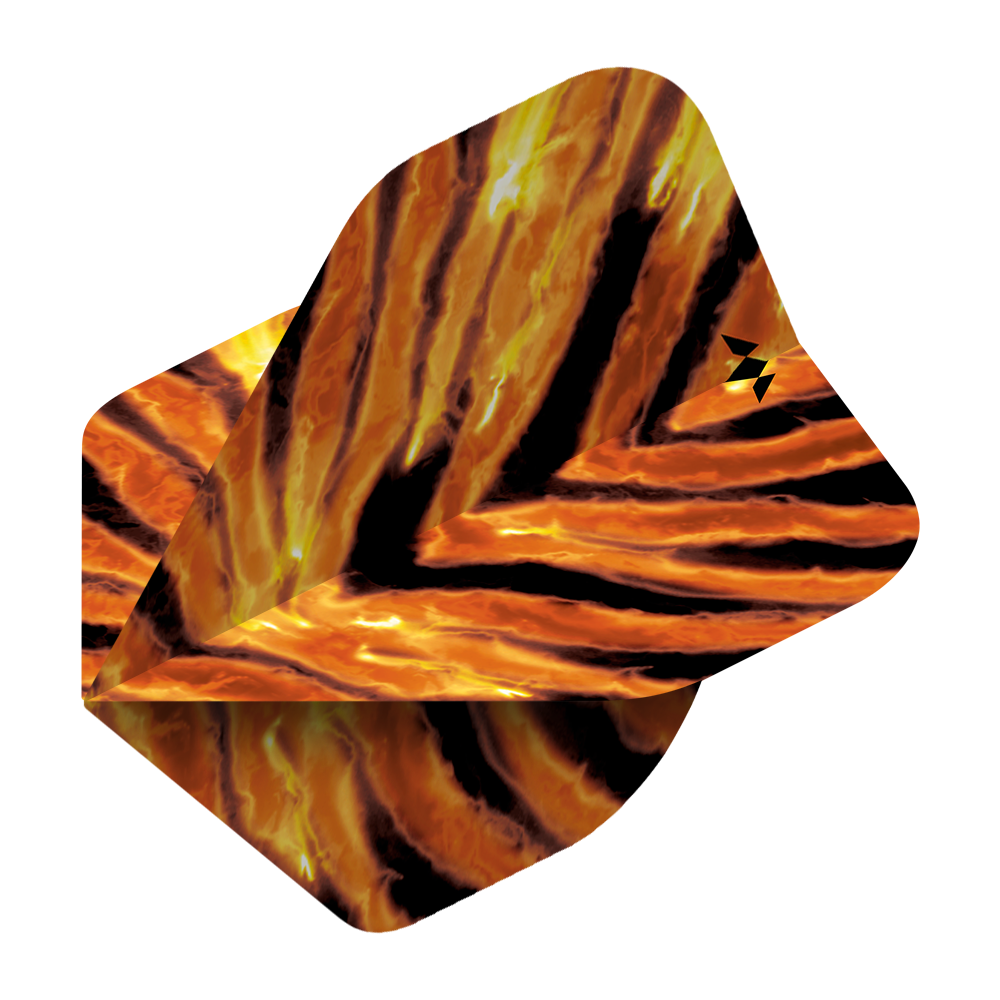 Mission Solo Javan No2 Standard Flights Das Bild zeigt die Mission Solo Javan No2 Standard Flights mit einem auffälligen orange-schwarzen Muster. Das Design erinnert an feurige Streifen und verleiht den Flights ein dynamisches Aussehen.