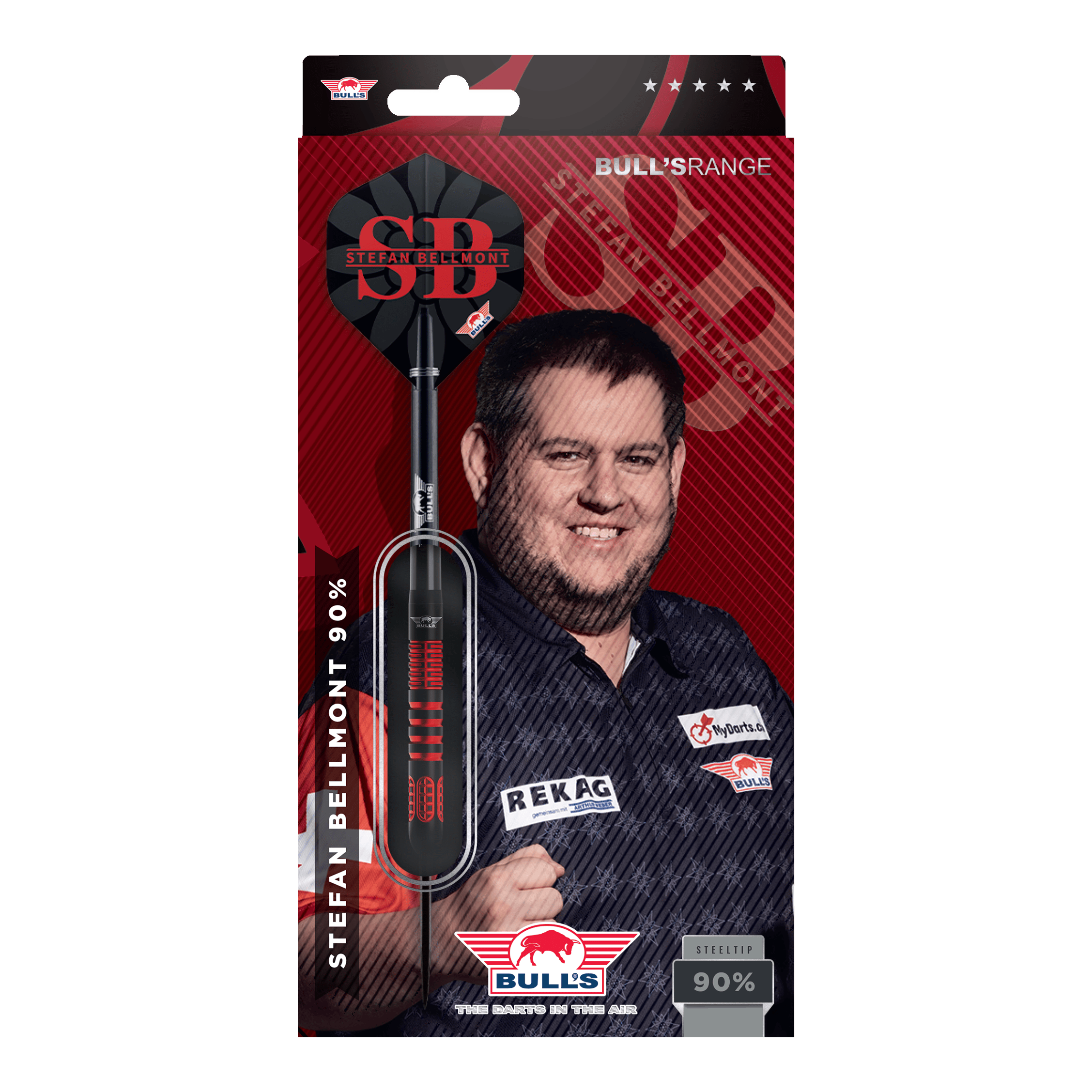 Bulls NL Stefan Bellmont 90 steel darts - 23g Gezeigt werden die Bulls NL Stefan Bellmont 90 Steeldarts 23g. Sie sind ideal für den Einsatz im Wettkampfsport geeignet.