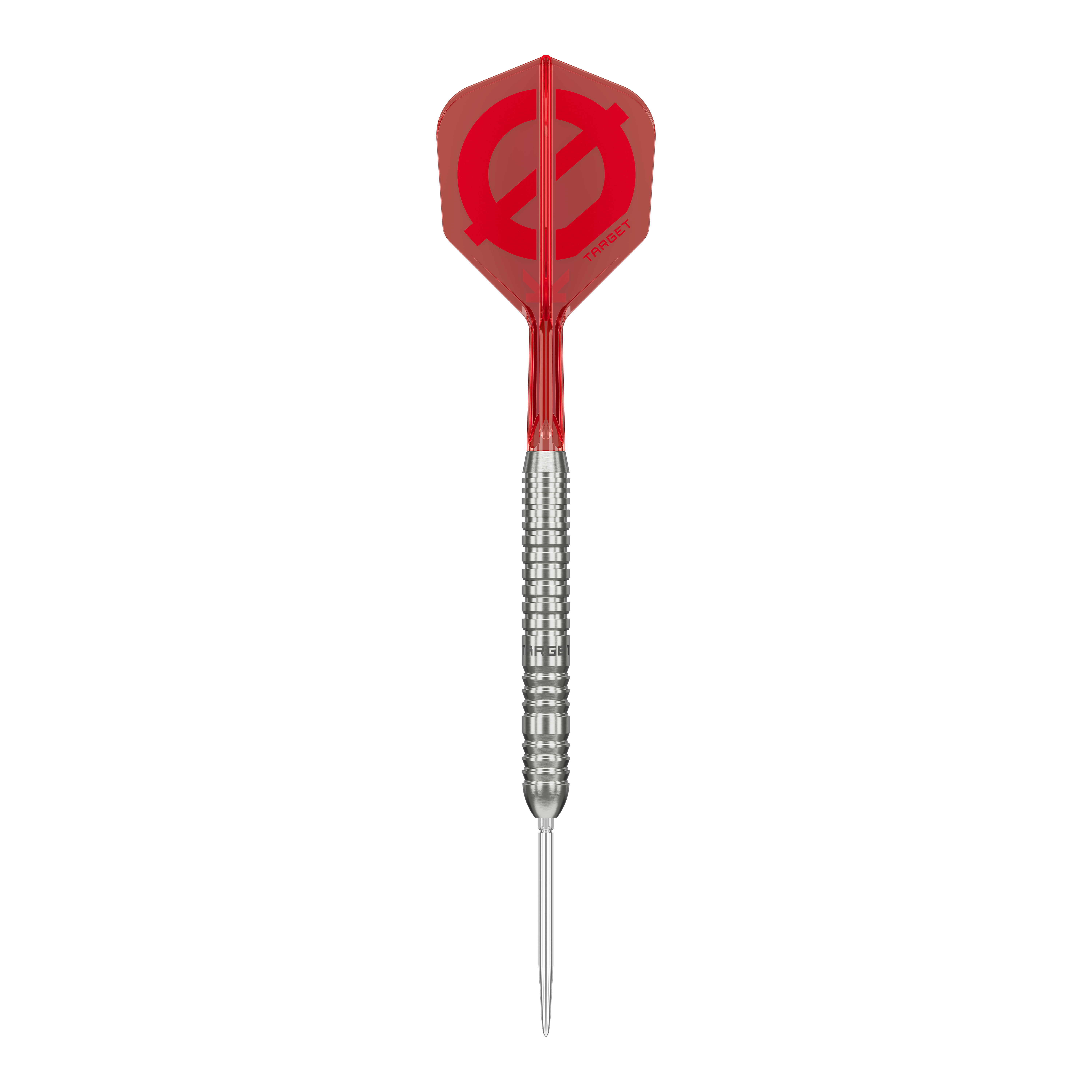 Target Group O 03 Swiss Points Steel Darts Das Target Group O 03 Swiss Points Steeldarts Set ist zu sehen. Die Schäfte und Details sind sichtbar.