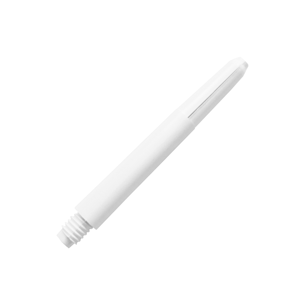 582_Nylon_Shafts_Schneeweiss_40mm_24Lx0virbTE4Hw Auf dem Bild ist ein schneeweißer Nylon-Schaft zu sehen. Er hat ein einfaches, glattes Design und ist für den Einsatz bei Dartpfeilen geeignet.