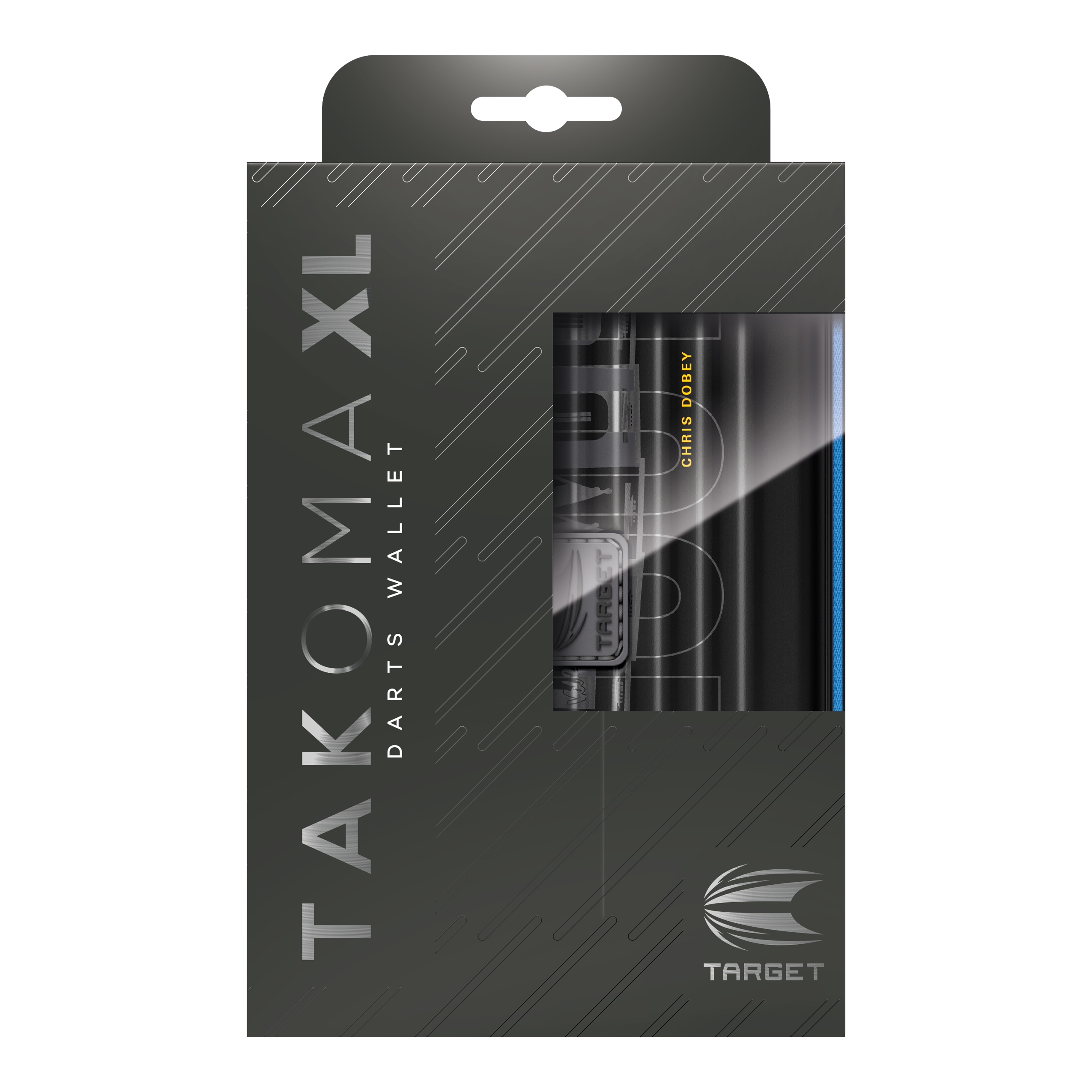 Das Bild zeigt das Takoma XL Ghost Series Chris Dobey Dartcase. Dieses Dartcase bietet sicheren Schutz für Dartzubehör.