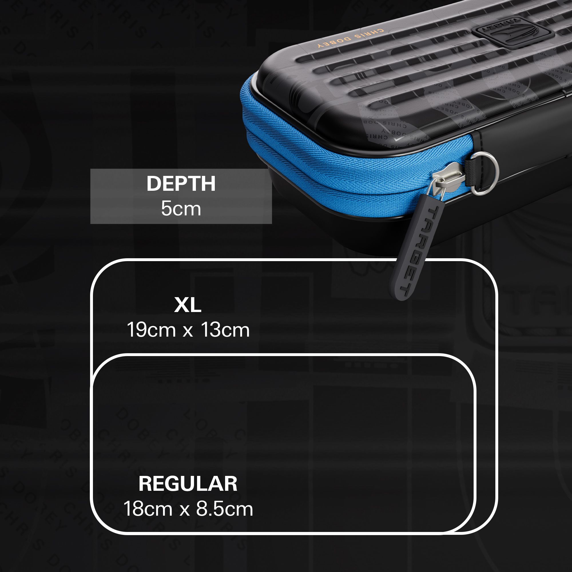 Abgebildet ist das Takoma Ghost Series Chris Dobey Dartcase. Dieses Dartcase bietet Schutz und Stil für Dartspieler.