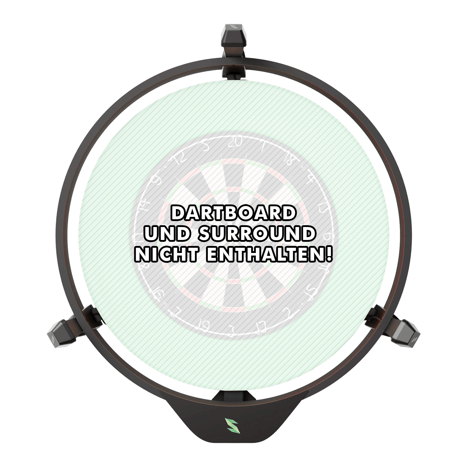 Scolia Home 2 Electronic Autoscoring System with Lighting Ring 2026 Das Bild zeigt das Scolia Home 2 Electronic Score System mit einem Beleuchtungsring. In der Mitte steht: "Dartboard und Surround nicht enthalten!"