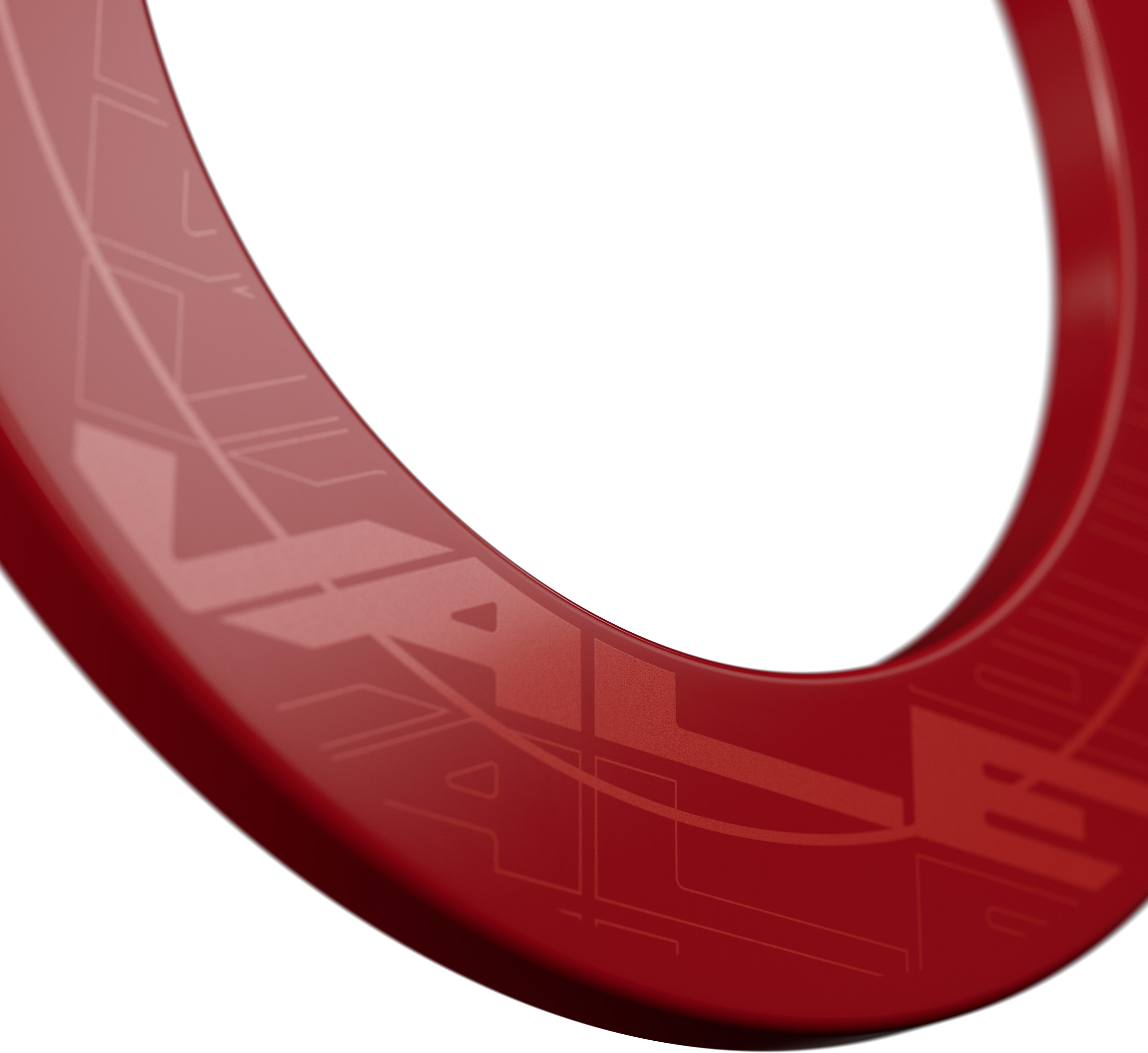 Target VALE Dartboard Surround Das Bild zeigt einen roten Dartboard-Surround mit dem Schriftzug "VALE". Der Ring hat ein modernes, glänzendes Design und ist für den Schutz der Wand um das Dartboard gedacht.