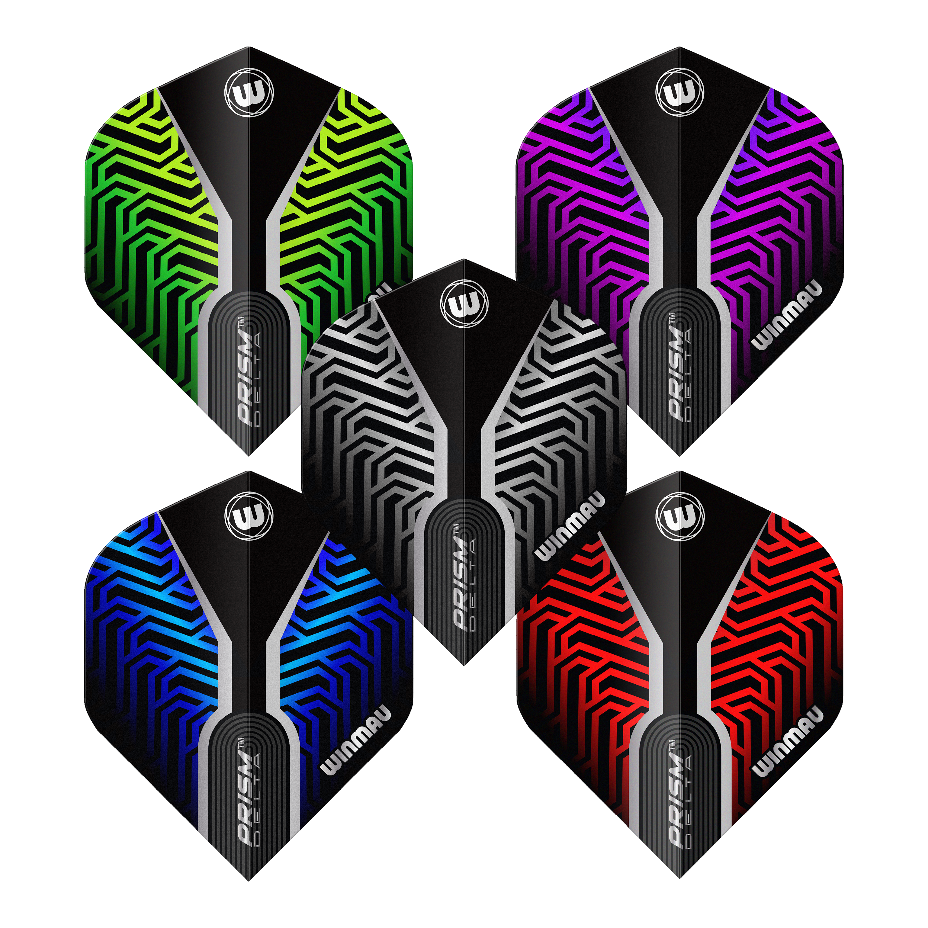 Winmau Prism Delta No2 Standard Flight Collection Das Bild zeigt die Winmau Prism Delta No2 Standard Flight Collection. Die hochwertigen Flights sind optimal für Dartspieler.