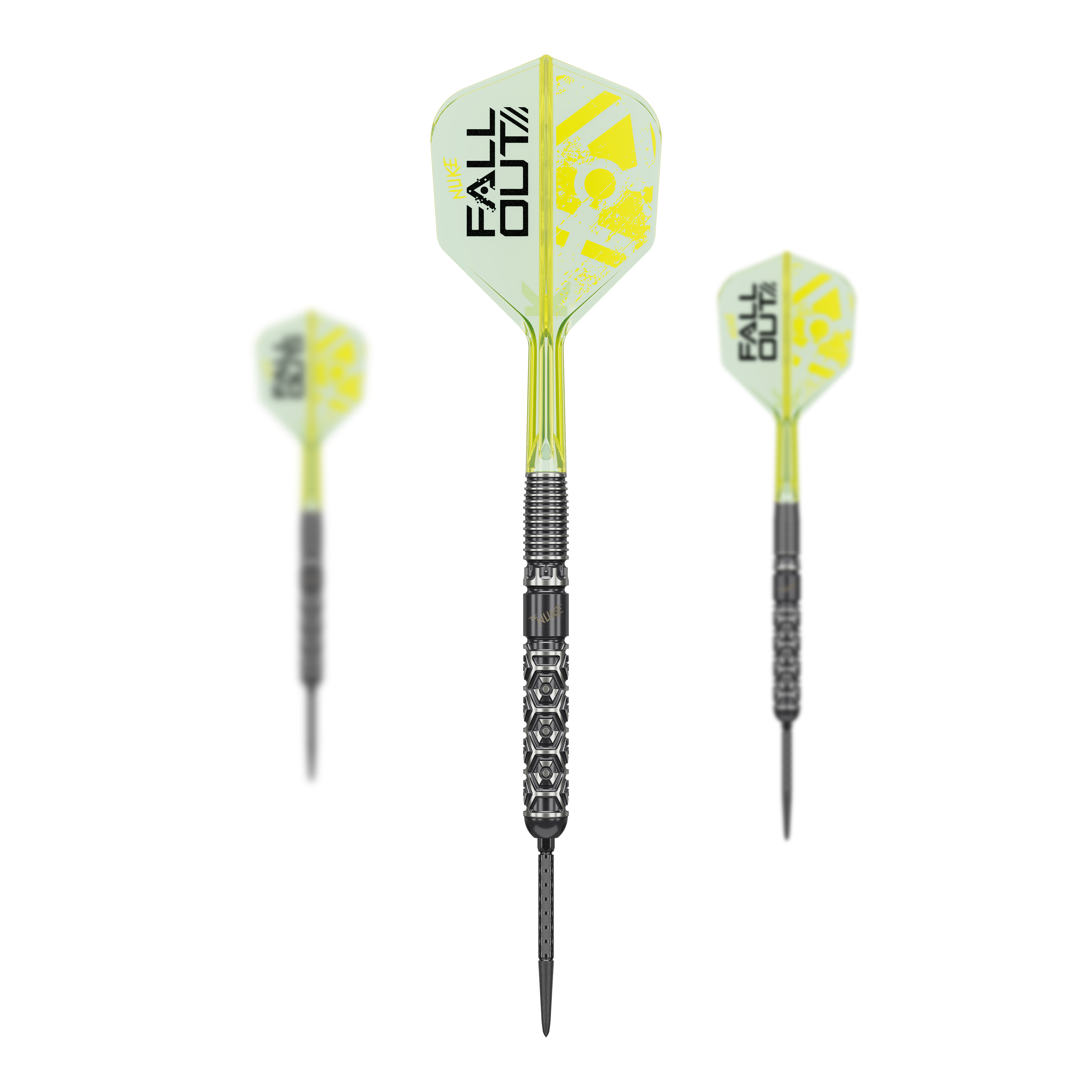 Target Luke Littler Nuke Fallout Swiss Points Steeldarts Zu sehen sind die Target Luke Littler Nuke Fallout Swiss Points Steeldarts. Es handelt sich um ein Set hochwertiger Steeldarts.