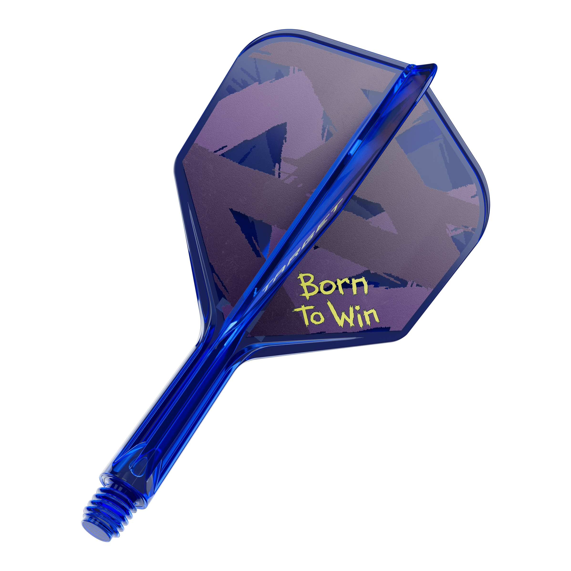 Target K-Flex Luke Littler Born To Win World Champion No6 Flights Dargestellt ist ein Set von Dartflights mit Motiv und Aufschrift. Die Oberfläche zeigt mehrere grafische Elemente.