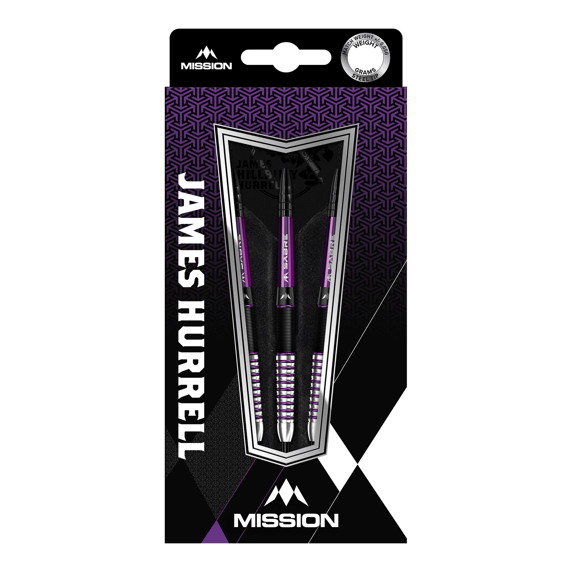 Mission James Hurrell Hillbilly Black Purple Steel Darts