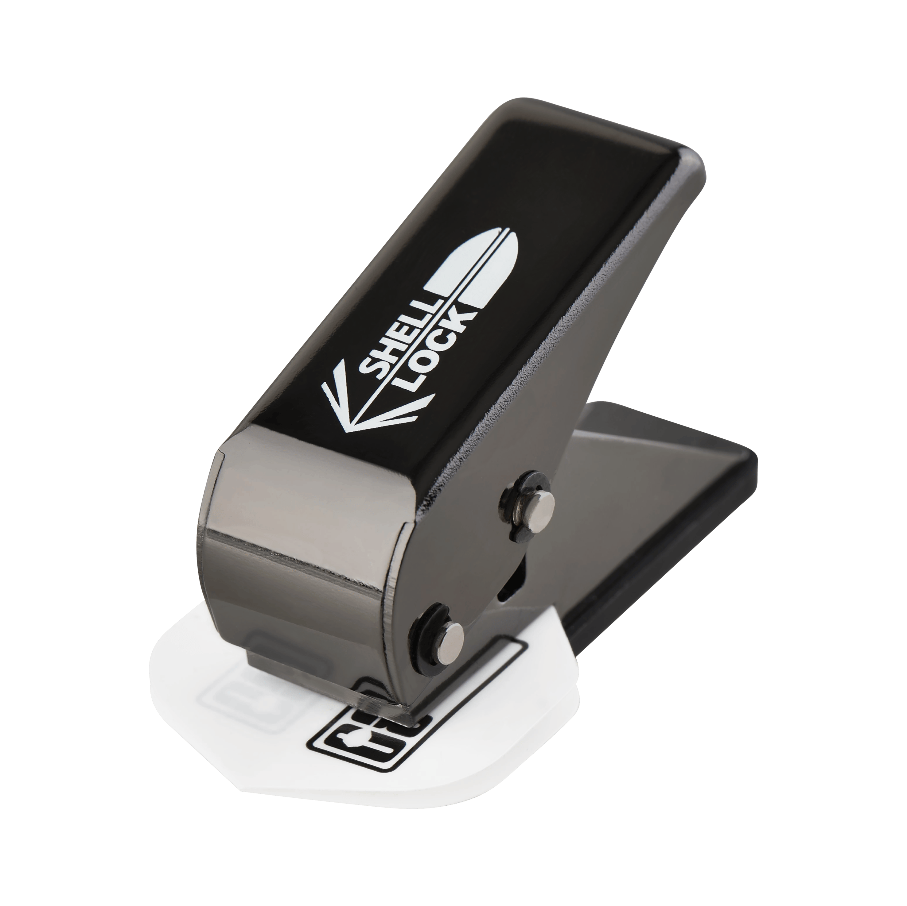 L-Style One80 Shell Lock Punch Flight Punch Das Bild zeigt den "L-Style One80 Shell Lock Punch Flightlocher". Dieses Gerät wird verwendet, um Löcher in Dart-Flights zu stanzen.