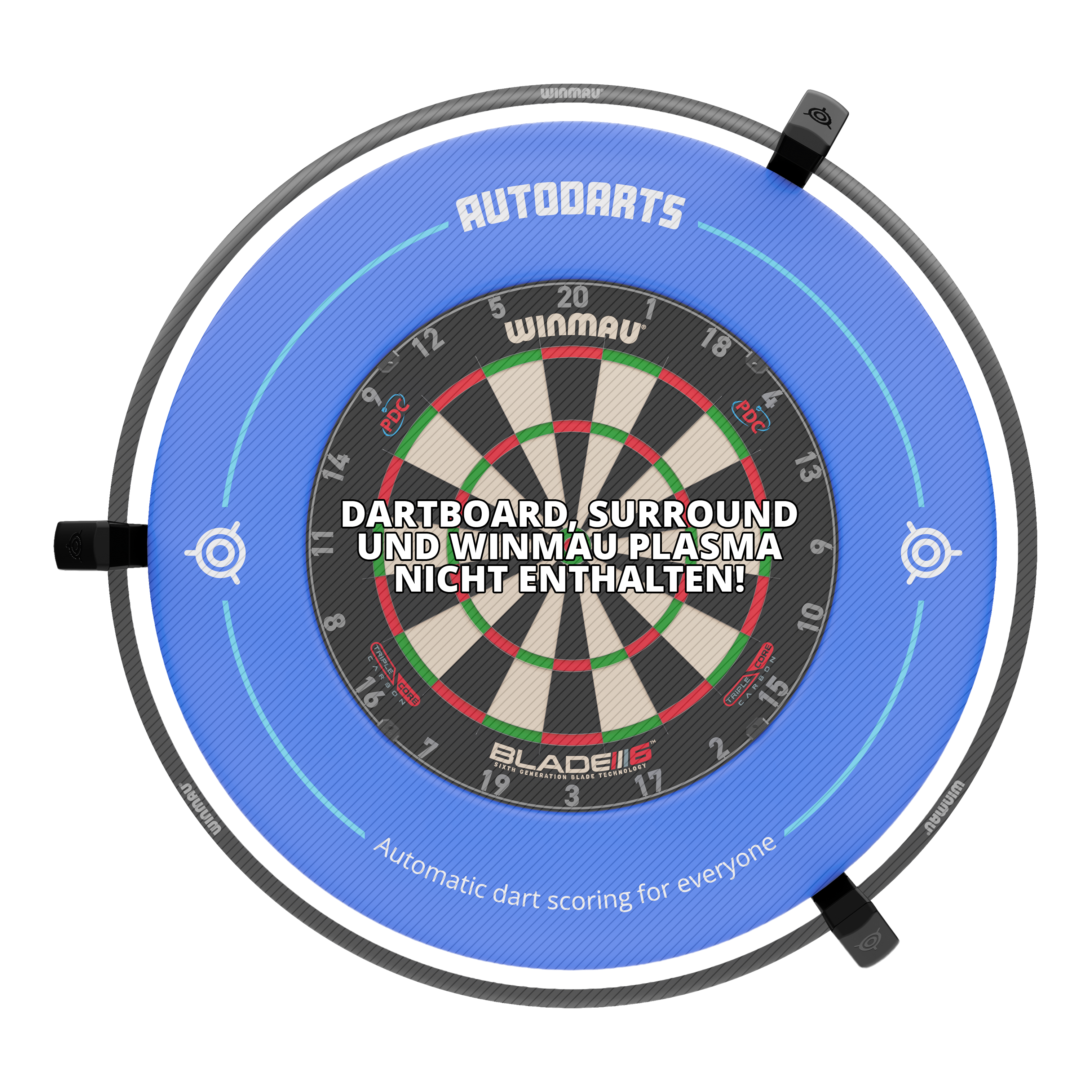 Das Bild zeigt das Autodarts Vantage Auto-Scoring-System. Das Produkt ist nicht näher beschrieben.