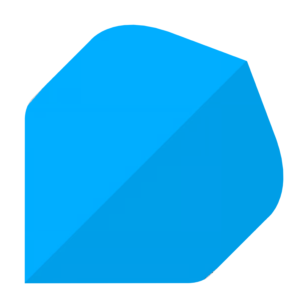 Das Bild zeigt die Poly-Plain Standard Flights in Blau. Es handelt sich um Zubehör für Dartpfeile.