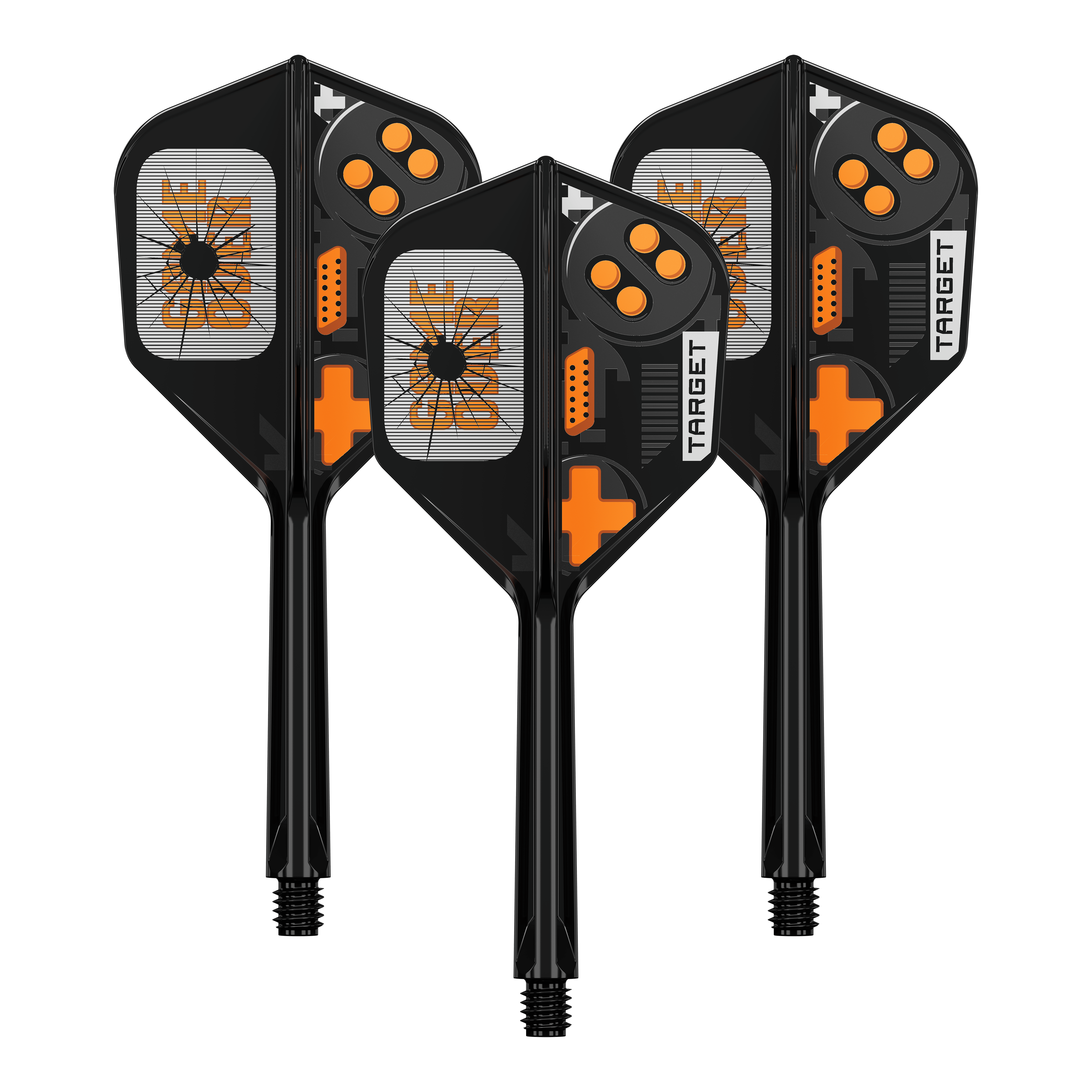Target K-Flex Game Over No6 Flights Ein Satz Target K-Flex GameOver No6 Flights, 33 mm. Die Flights werden im Bild dargestellt.