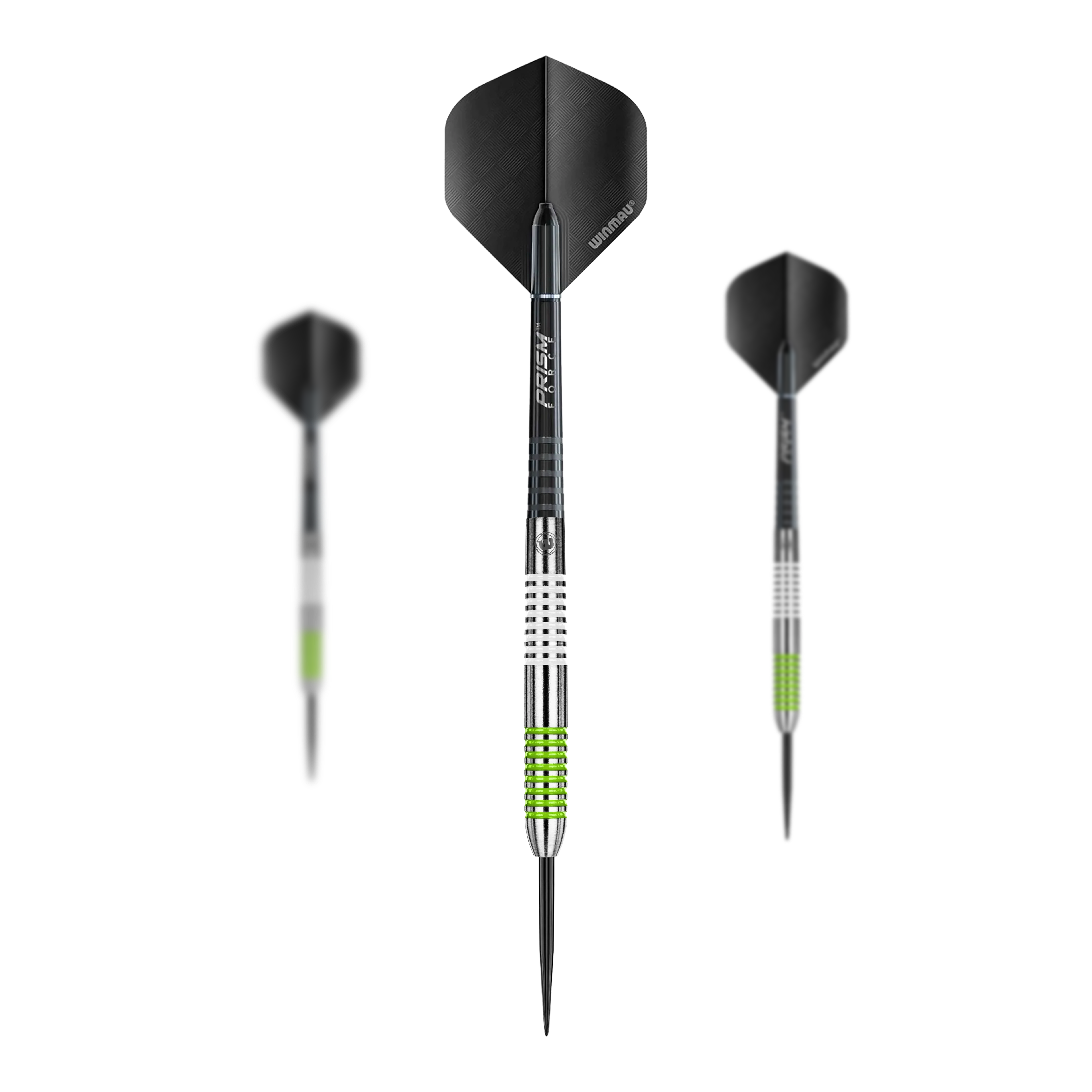 Die Winmau Ton Machine Steeldarts als Set sind zu sehen. Dieses Produkt enthält mehrere Dartpfeile für das Spiel.