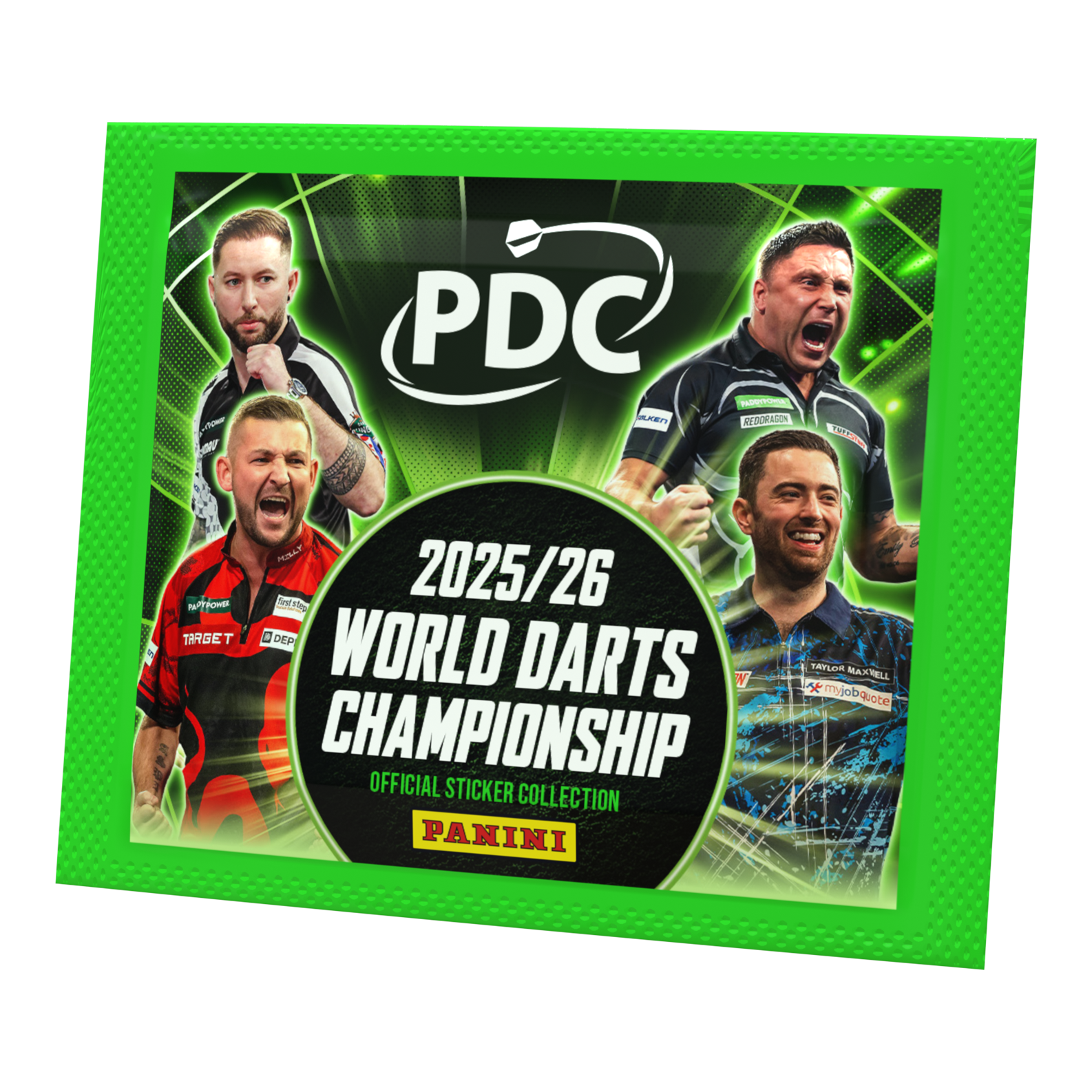 Panini PDC World Darts Championship 2025/26 - Sticker Pack Panini PDC World Darts Championship 2025/26 - Sticker Pack. Die Packung enthält Sticker für das Sammelalbum der Darts-Weltmeisterschaft.