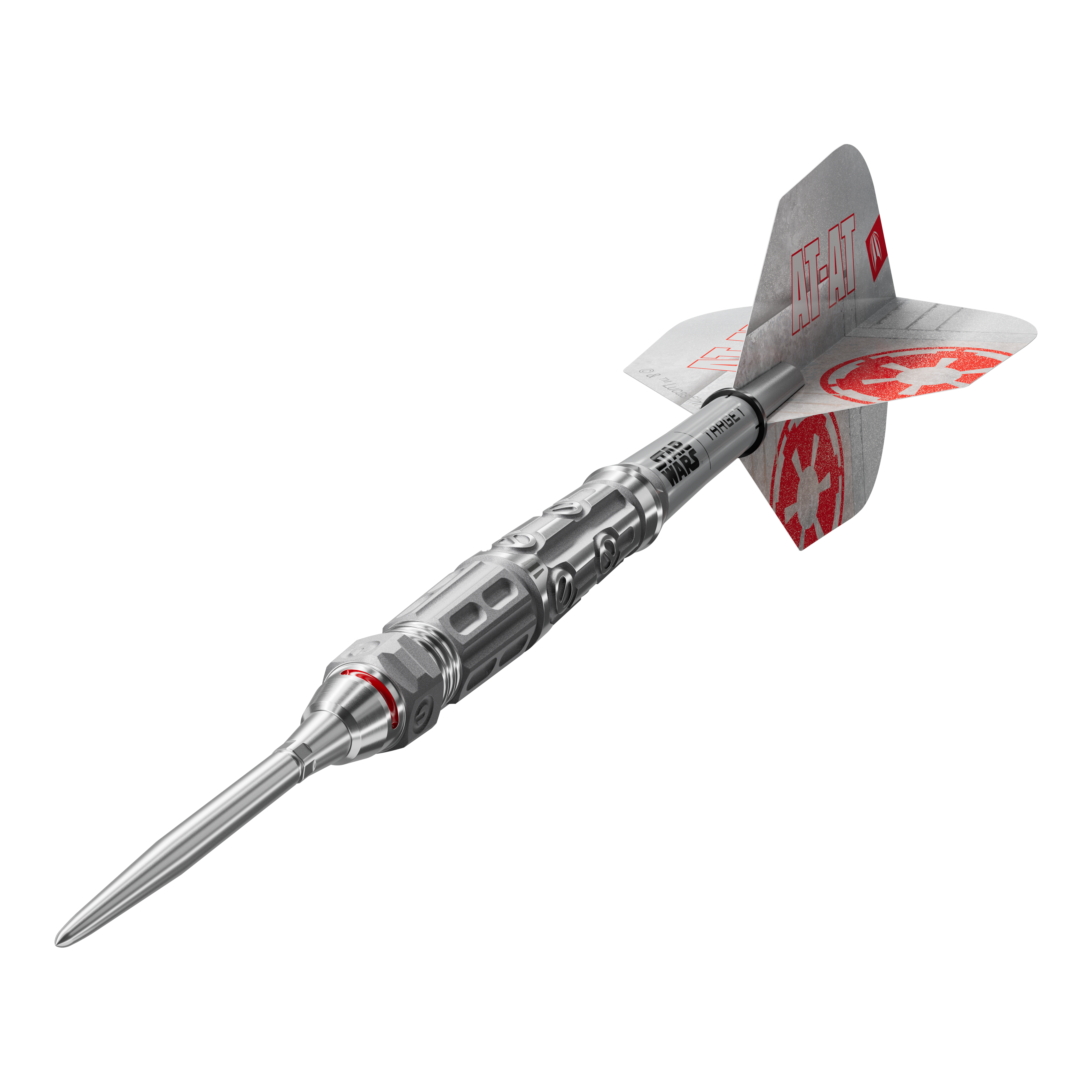 Target Star Wars AT-AT Swiss Point steel darts Das Produkt ist die Target Star Wars AT-AT Swiss Point Steeldarts. Diese Steeldarts überzeugen durch ein Star Wars Design mit AT-AT-Motiv.