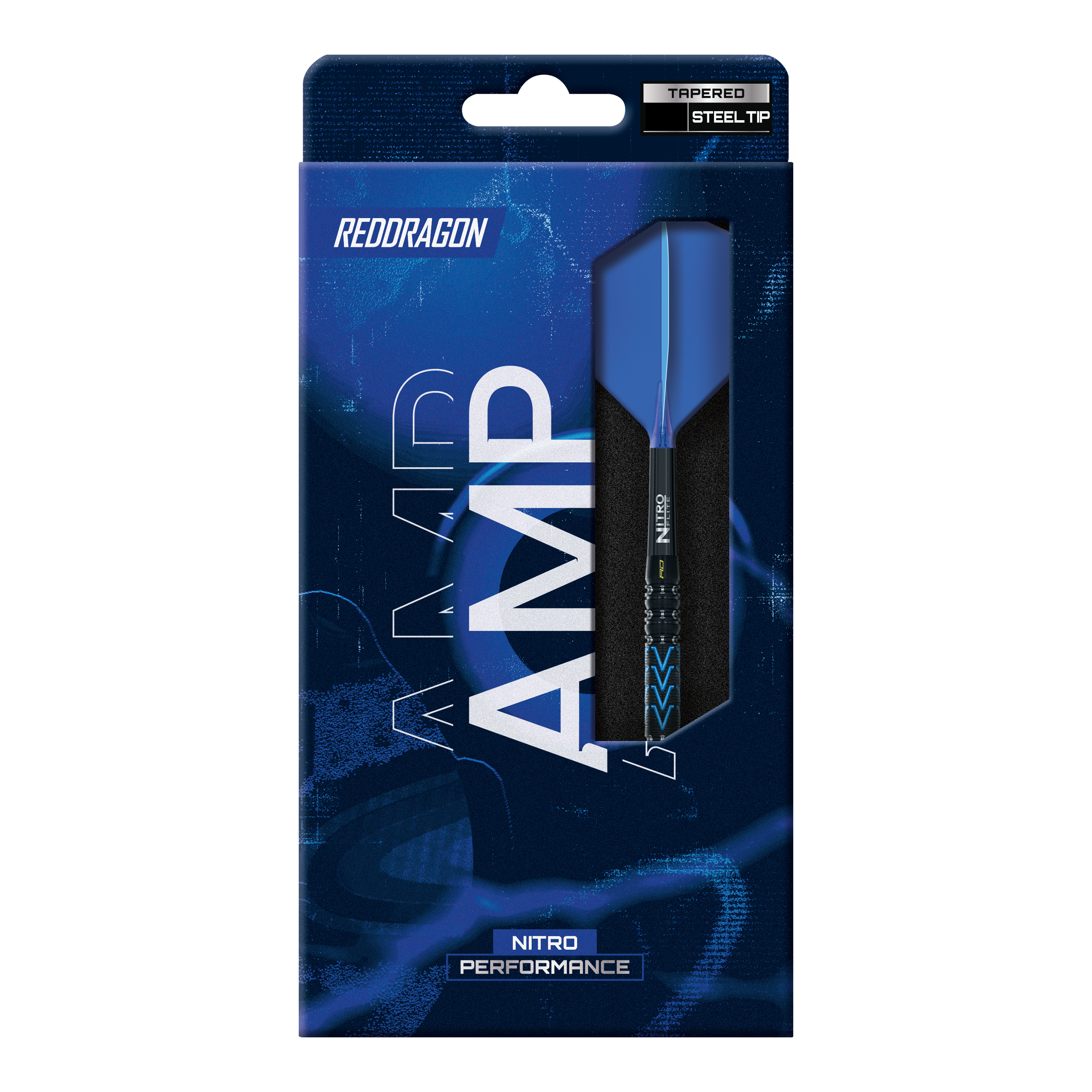 Red Dragon Amp Tapered Steel Darts Zu sehen sind die Red Dragon Amp Tapered Steeldarts. Das Bild zeigt die Darts aus einer anderen Perspektive.