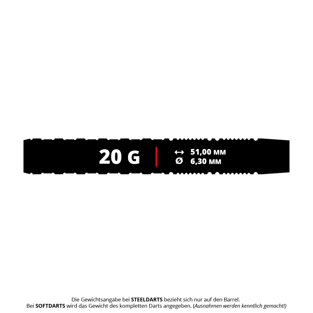 GOAT Finish Line Soft Darts - 20g Das Bild zeigt die GOAT Finish Line Tungsten Softdarts mit einem Gewicht von 20g. Die Darts sind für das Softdartspiel geeignet.