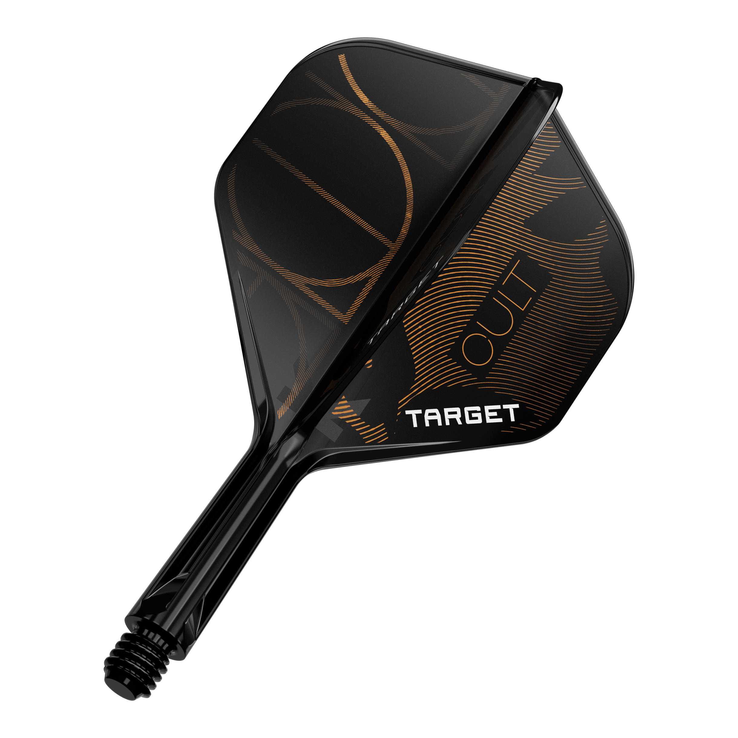 Target K-Flex Cult No2 Standard Flight Shaft System Das Bild zeigt ein Produkt namens '410169 Target K-Flex Cult No2 Standard Flights 19mm 1'. Es handelt sich wahrscheinlich um einen einzelnen Dart-Flight.