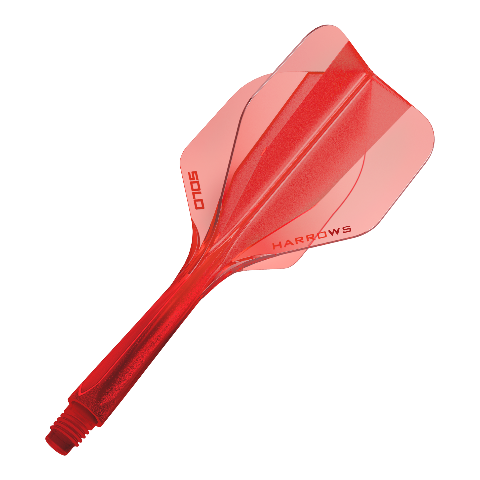 Harrows Solo No6 Flight Shaft System - Red Das Bild zeigt das Harrows Solo No6 Flight-Shaft-System in Rot. Es handelt sich um einen Teil eines Dartpfeils, der zur Verbindung von Shaft und Flight dient.