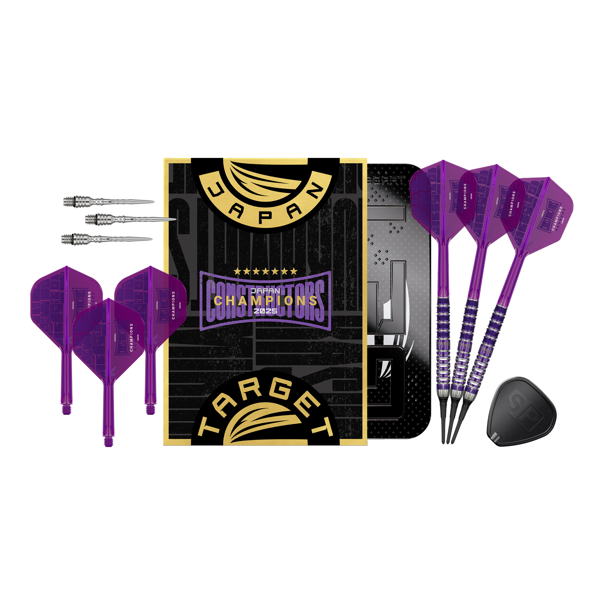 Zu sehen sind die Target Japan Endeavour GEN2 Constructors Champions Limited Darts - 21g. Dieses Dart-Set eignet sich für Liebhaber von exklusiven Dartartikeln.