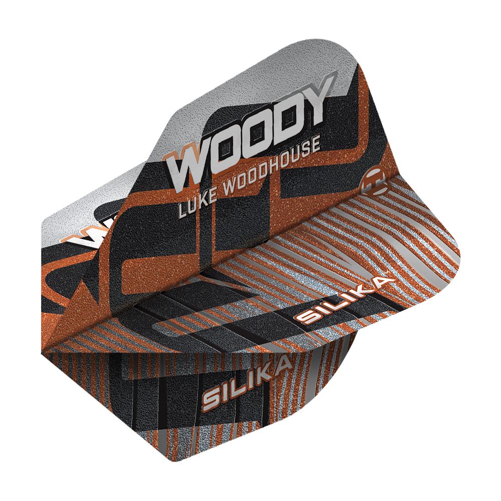 Dieses Bild zeigt Harrows Silika Luke Woodhouse Series 3 No6 Flights. Es ist ein Dart Flight für professionelle Spieler.