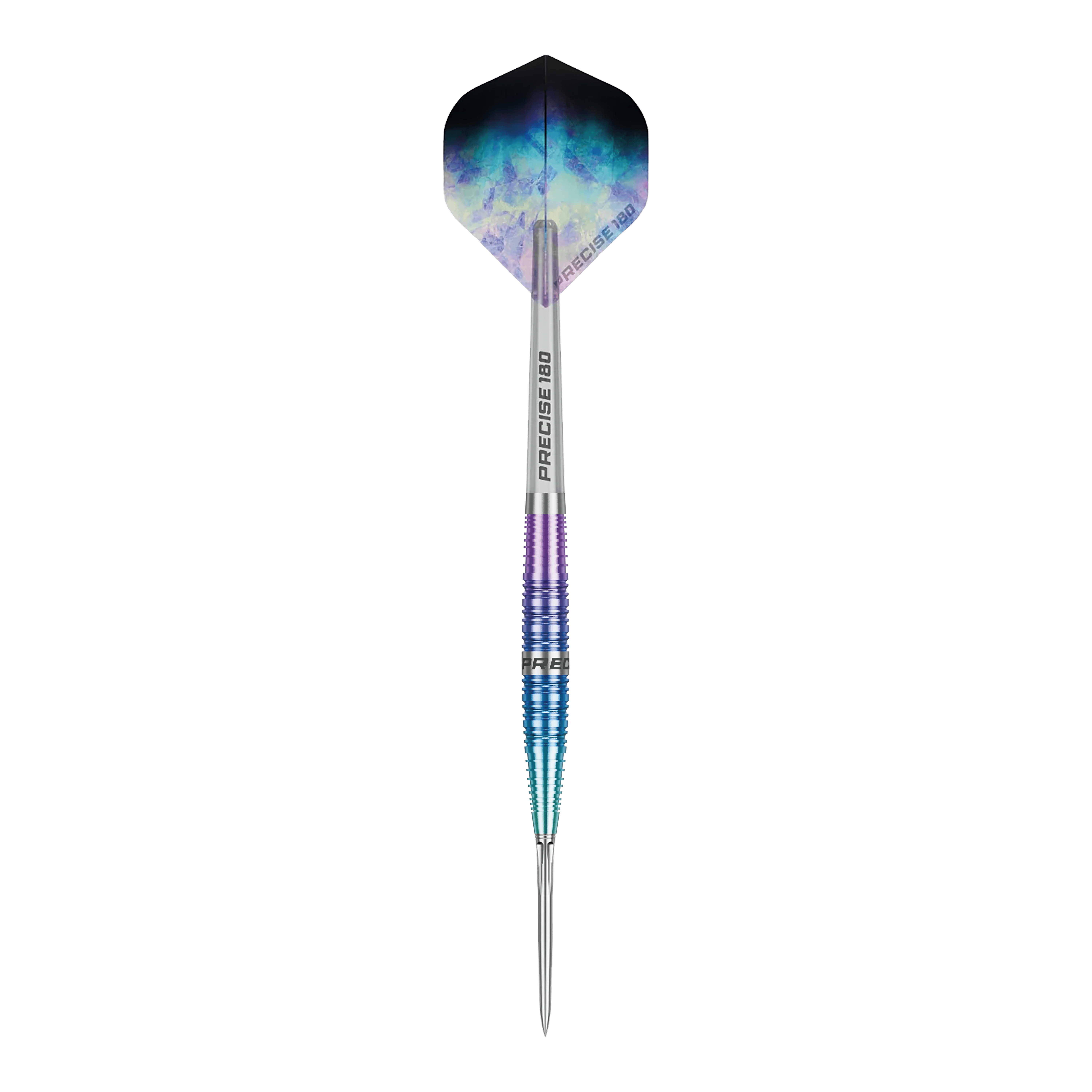 Precise 180 Northern Lights steel darts Abgebildet ist ein einzelner Precise 180 Northern Lights Steeldart. Der Dartpfeil hebt sich klar vom Hintergrund ab.