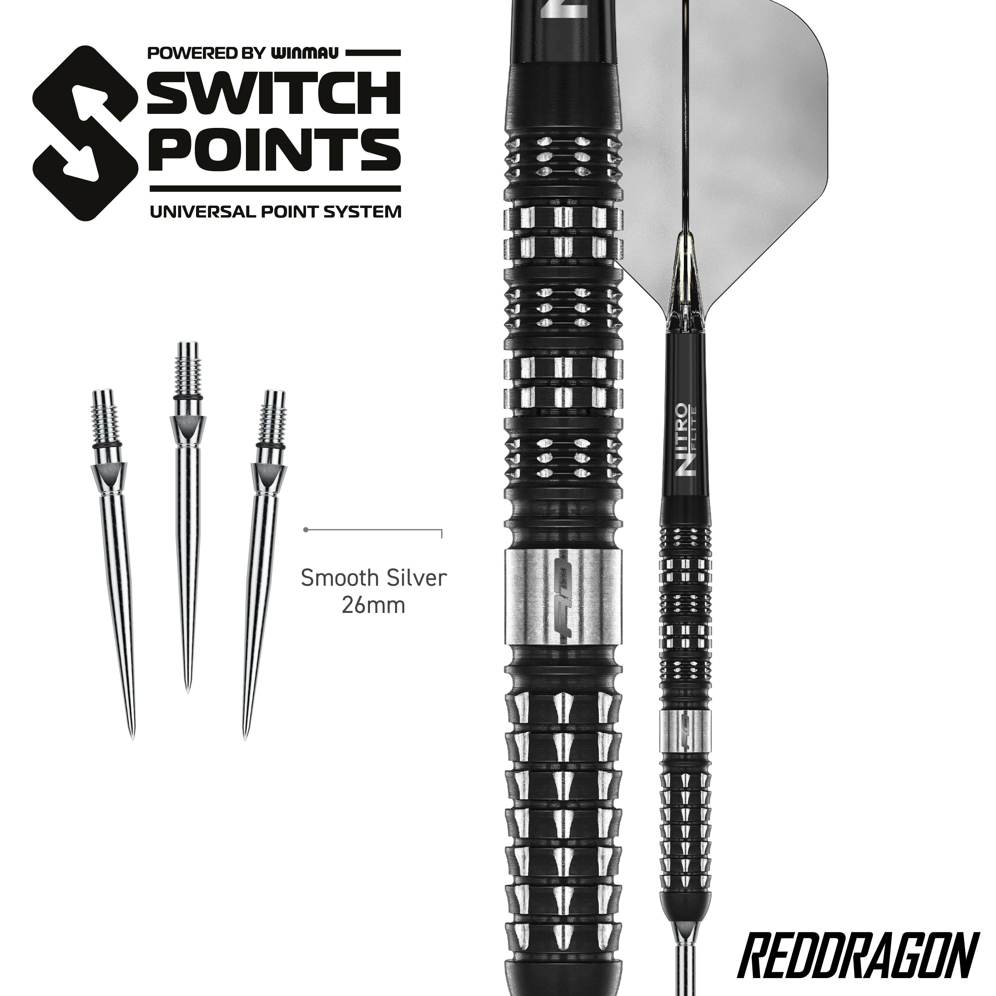 Red Dragon Recon Parallel Steeldarts Auf dem Bild sind die Red Dragon Recon Parallel Steeldarts zu sehen. Die Darts haben ein paralleles Barrel-Design für gleichmäßigen Griff.
