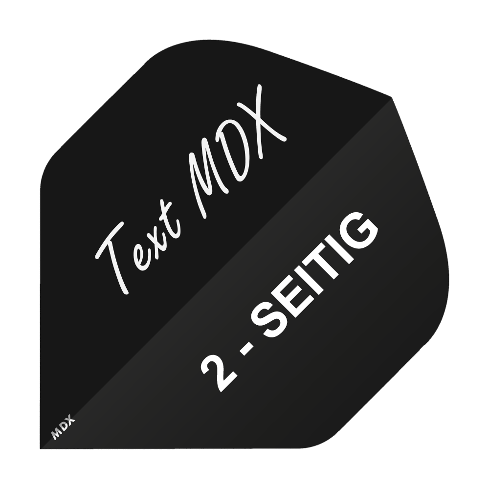 10 Satz Bedruckte Flights 2-Seitig - Wunschtext - MDX Standard