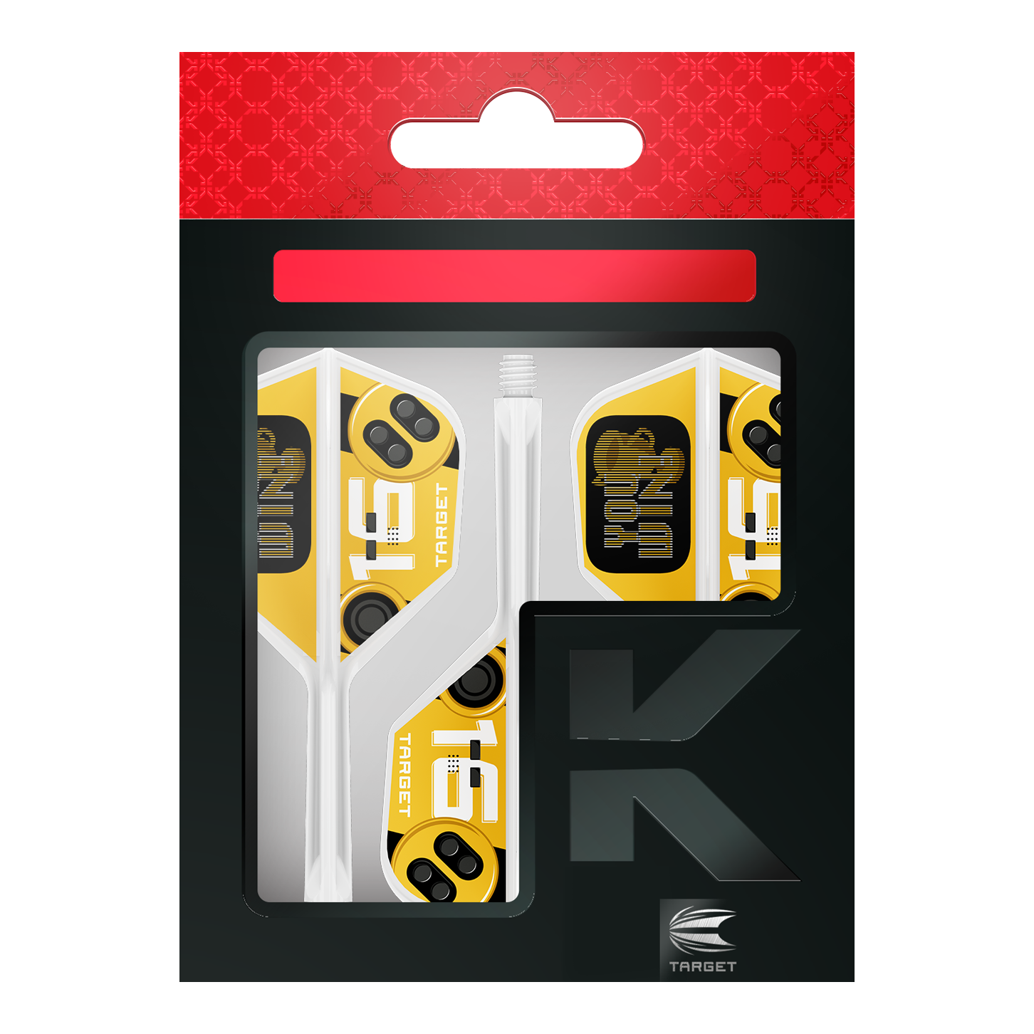 Target K-Flex You Win No6 Flights Zu sehen sind die Target K-Flex You Win No6 Flights. Sie eignen sich als Zubehör für Dartpfeile.