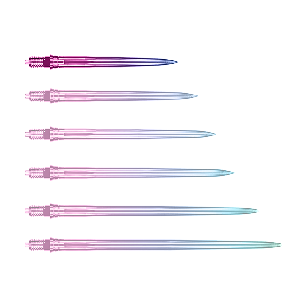 Ein Bild mit dem Dateinamen EVO189_Caliburn_EZ-EVO_Dartspitzen_Smooth_Rainbow_28mm_1. Es zeigt vermutlich Dartspitzen in Regenbogenfarben mit einer Länge von 28 mm.