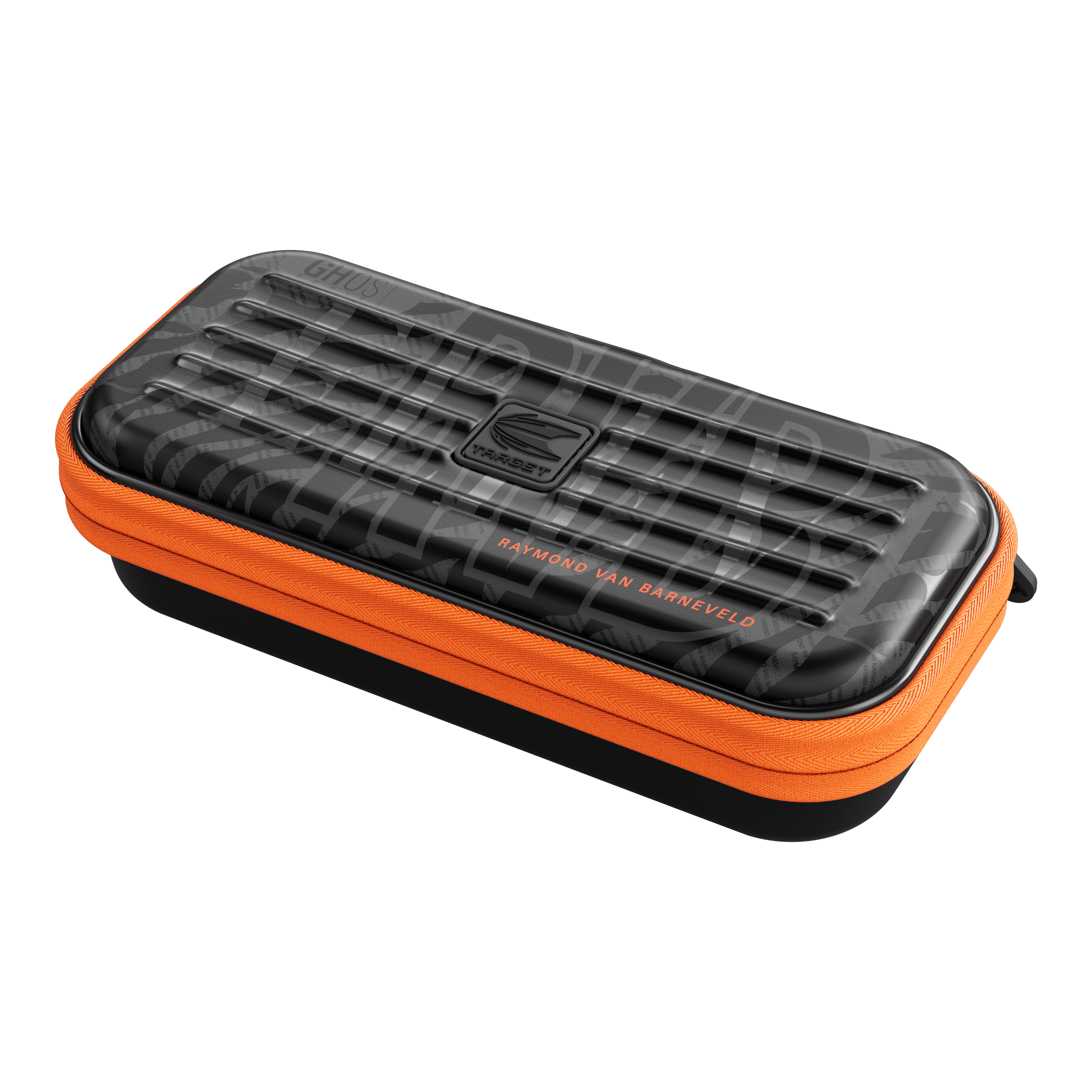 Takoma Ghost Series Raymond Van Barneveld dart case Das Foto zeigt das Takoma Ghost Series Raymond Van Barneveld Dartcase. Es ist ein Dart-Etui für Spielzubehör.