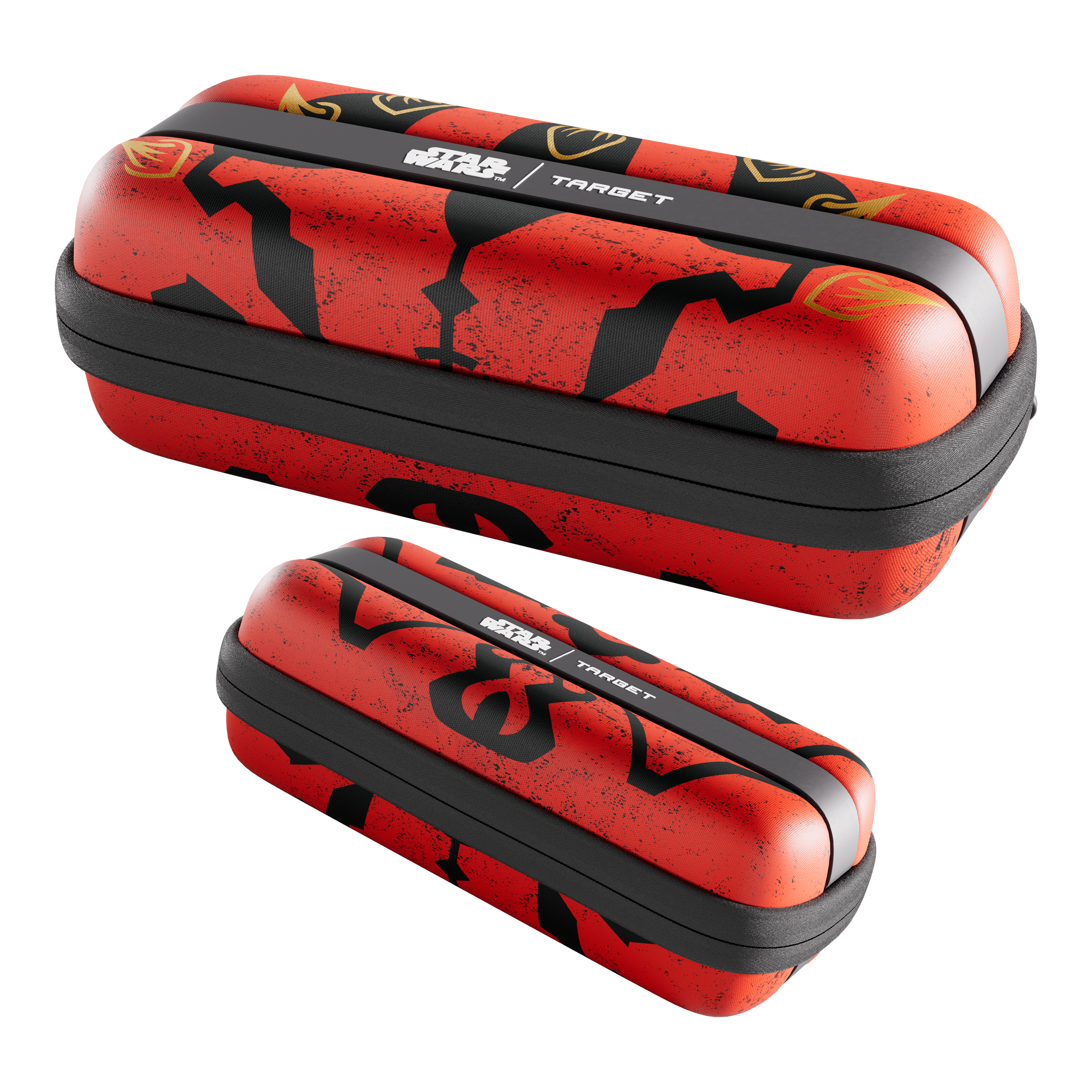 Hier ist das Target Star Wars Boa Dartcase - Darth Maul zu sehen. Die Abbildung zeigt das Design und die Details des Dartcases.