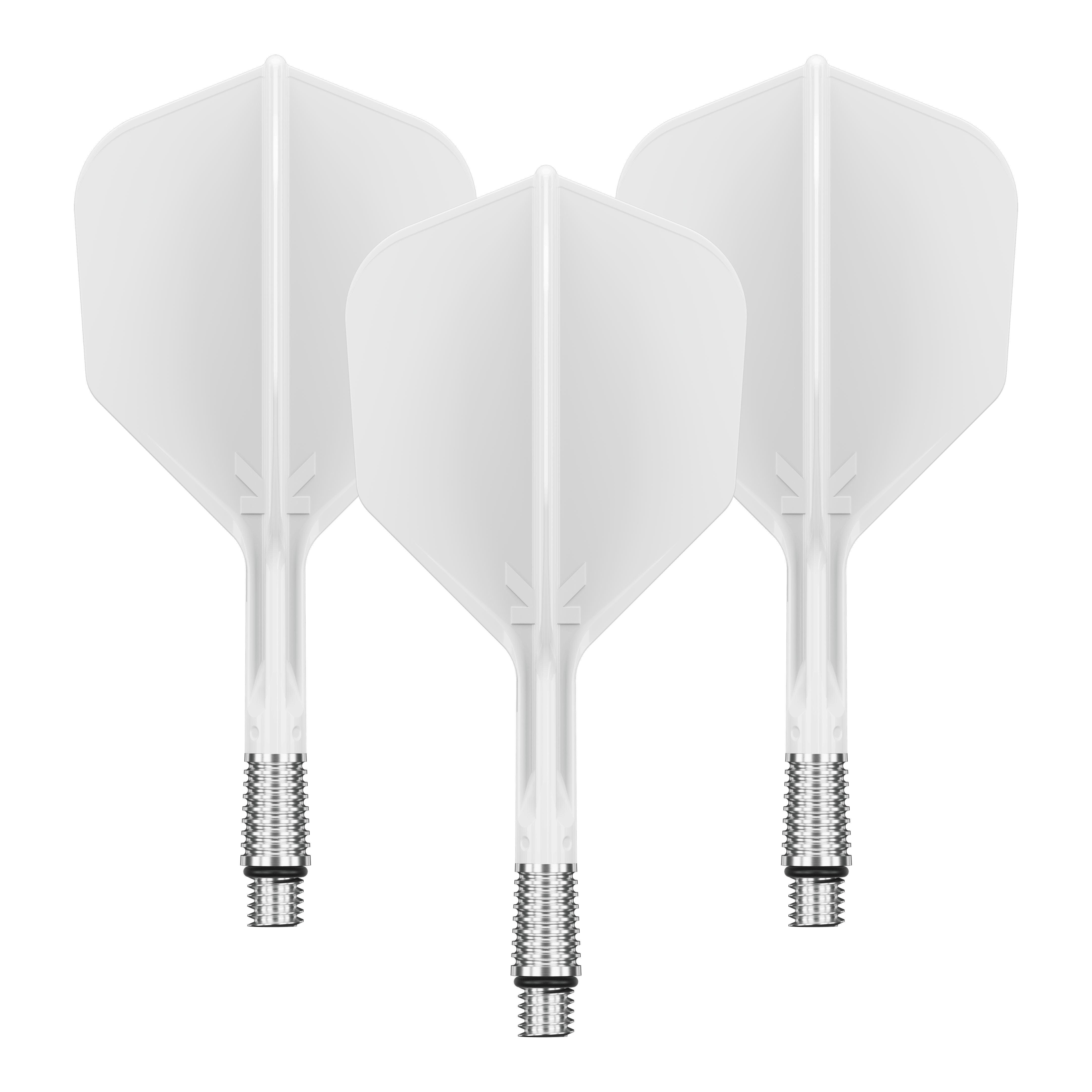 Target K-Shift No6 Flights - White Das Bild zeigt ein Produkt mit dem Namen 410541_Target_KShift_No6_Flights_Wei_26mm_1Set. Es handelt sich vermutlich um ein Set von Dart-Flights.