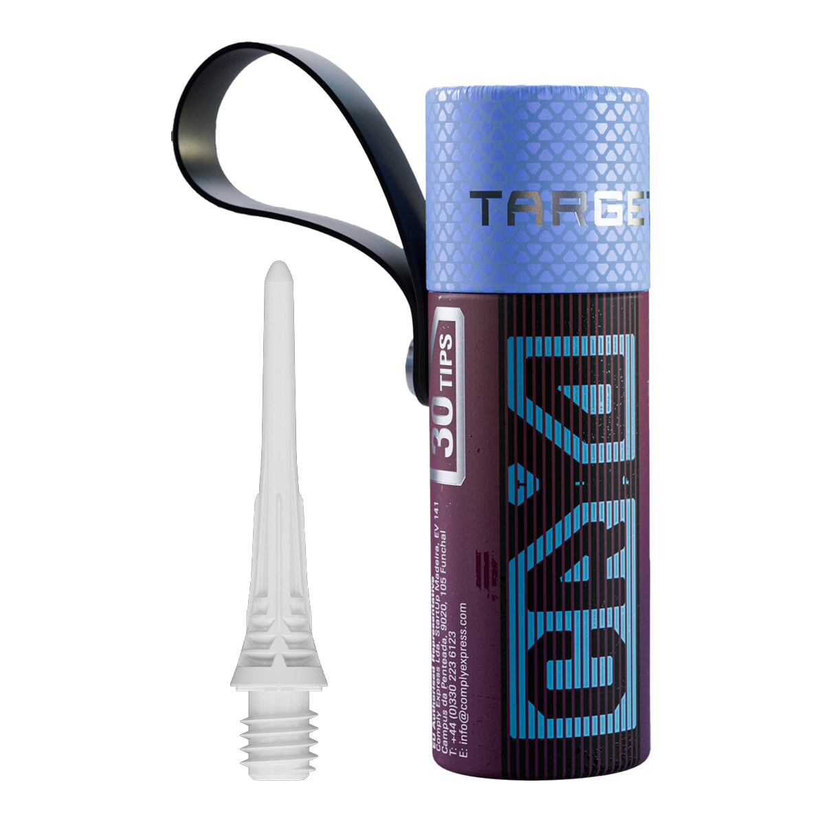 Target Cryo Softdartspitzen 30er Pack - Weiß sind in einer Packung zu sehen. Die weißen Spitzen eignen sich für Softdarts.