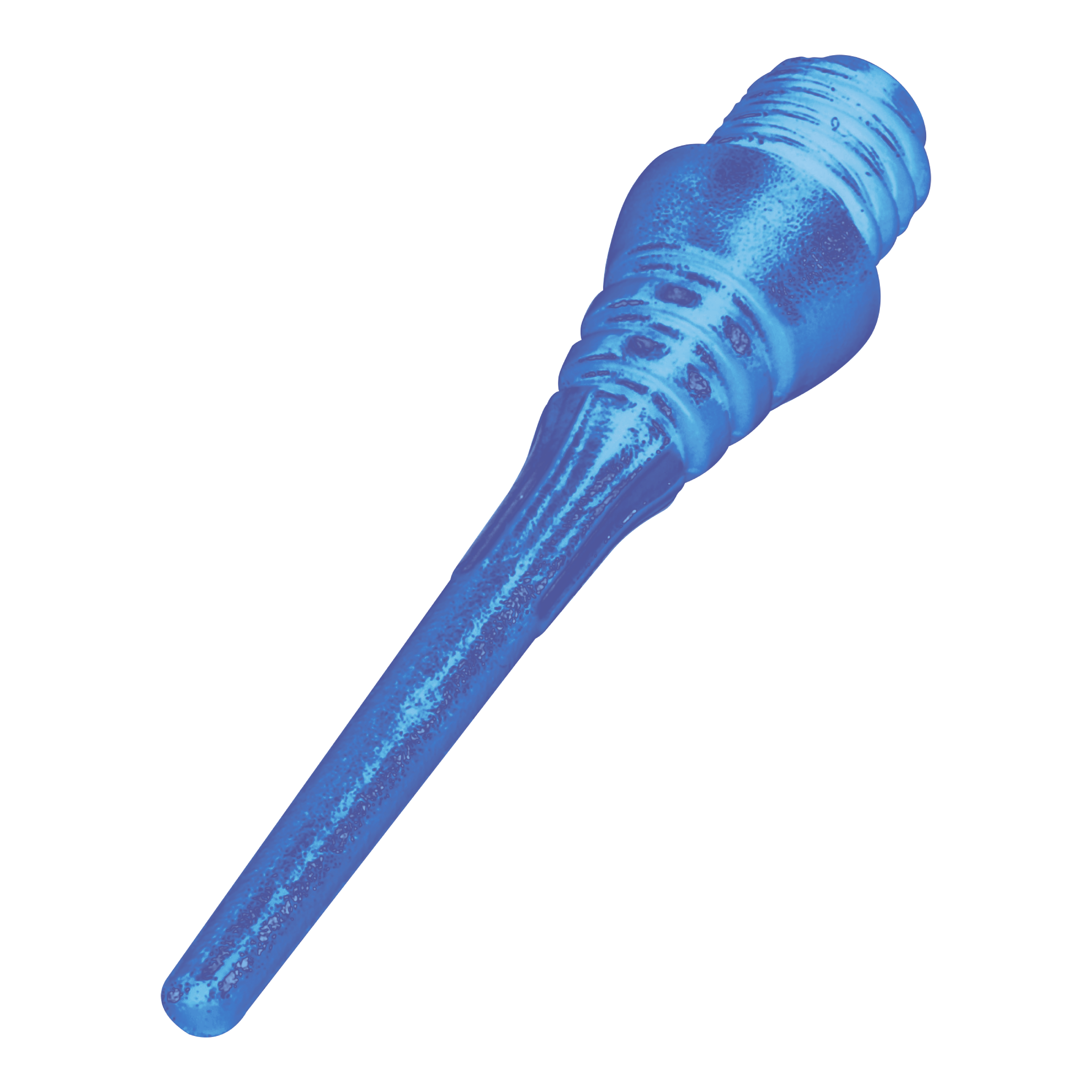 Winmau Triton Softtip Points Softdartspitzen (50-er Pack) Das Bild zeigt eine blaue Softdartspitze. Sie hat ein gewindeartiges Ende und besteht aus Kunststoff.