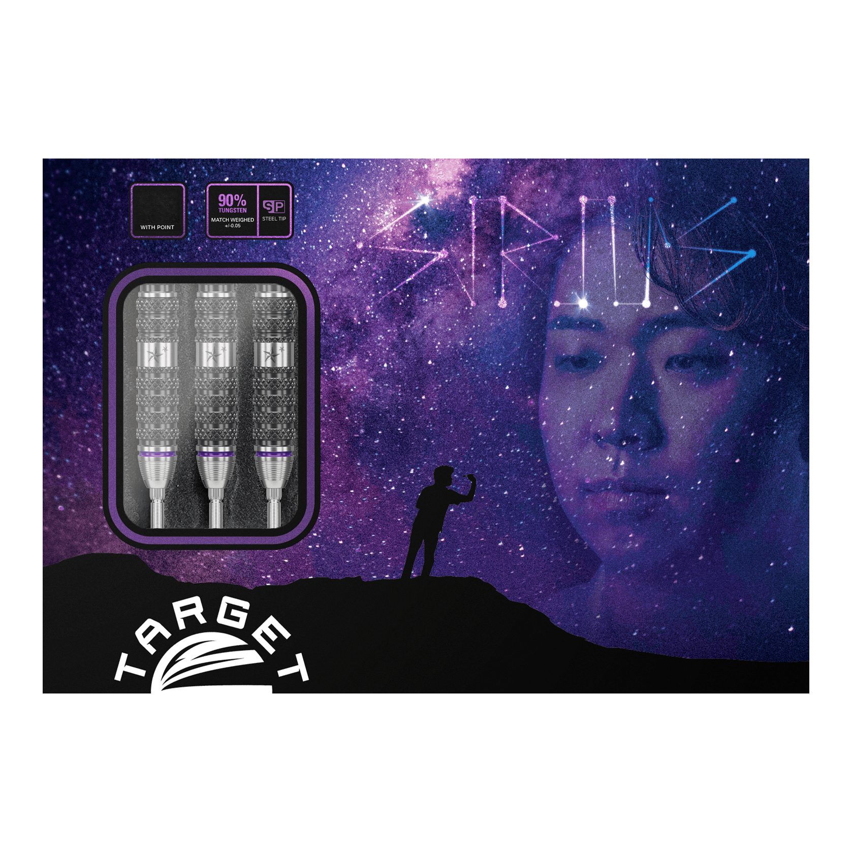 Target Japan Yuta Hayashi Sirius Swiss Point Steeldarts - 23g Das Bild zeigt die Target Japan Yuta Hayashi Sirius Swiss Point Steeldarts - 23g. Diese Steeldarts bieten optimalen Grip und Kontrolle beim Spiel.