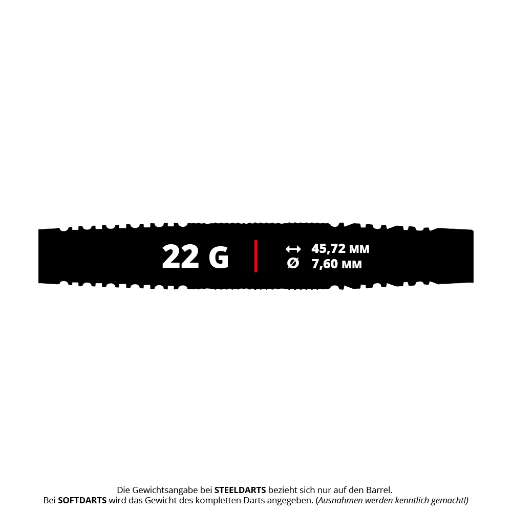 Red Dragon Amp Torpedo Soft Darts - 22g Das Foto zeigt die Red Dragon Amp Torpedo Softdarts mit einem Gewicht von 22g. Diese Softdarts überzeugen durch ihr torpedoförmiges Design.
