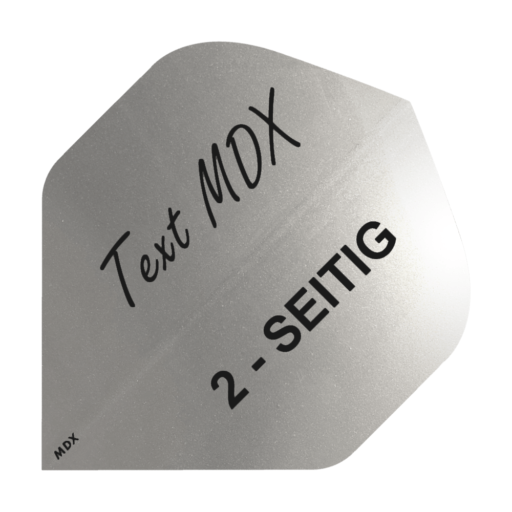 10 sets of printed metallic flights 2-sided - custom text - MDX Standard