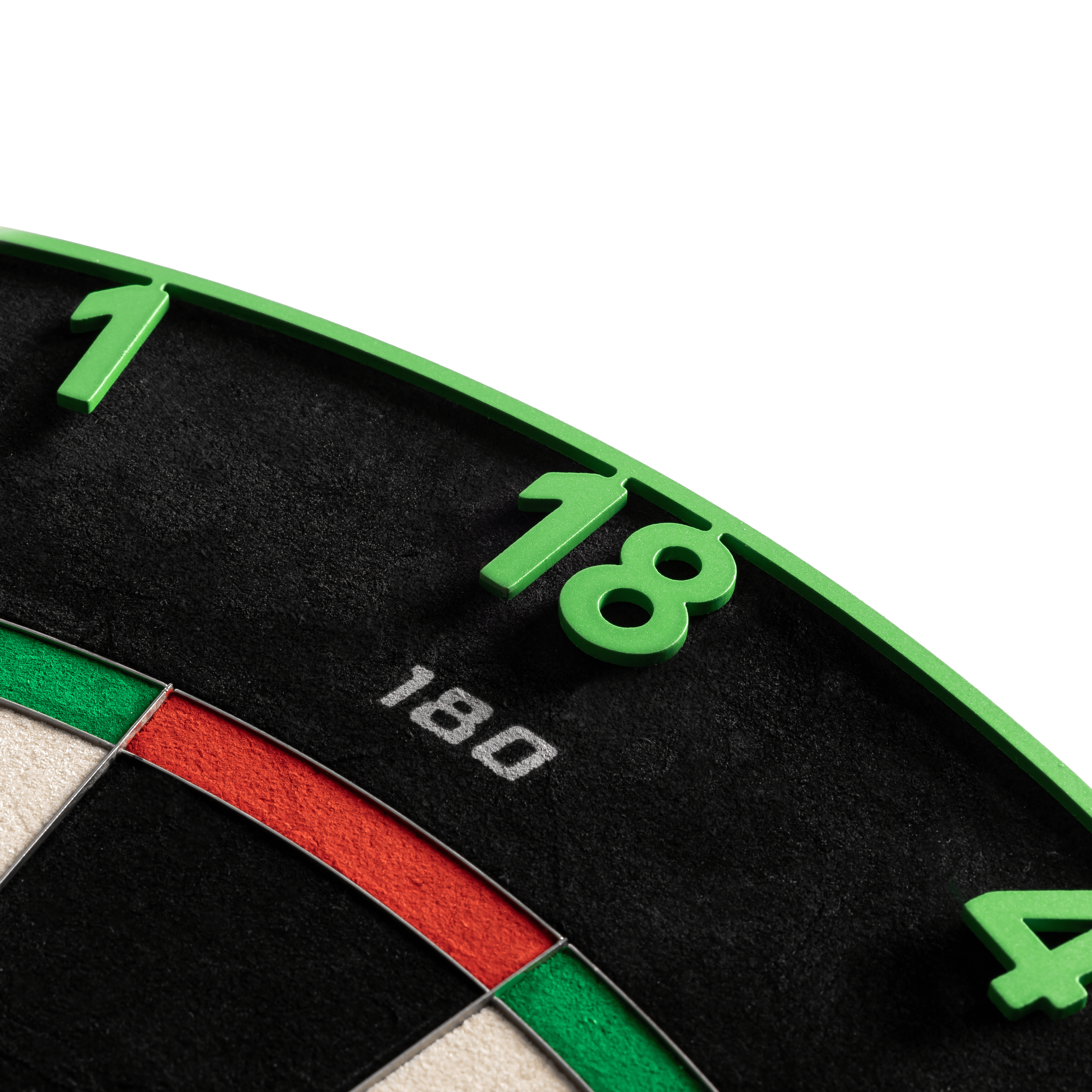 Precise 180 Endorphine Steel Dartboard with Numbered Ring - Emerald Green Das Bild zeigt das Precise 180 Endorphine Steeldartboard mit Nummernring in Emerald Green. Die Abbildung stellt das Produkt in einer klaren Ansicht dar.