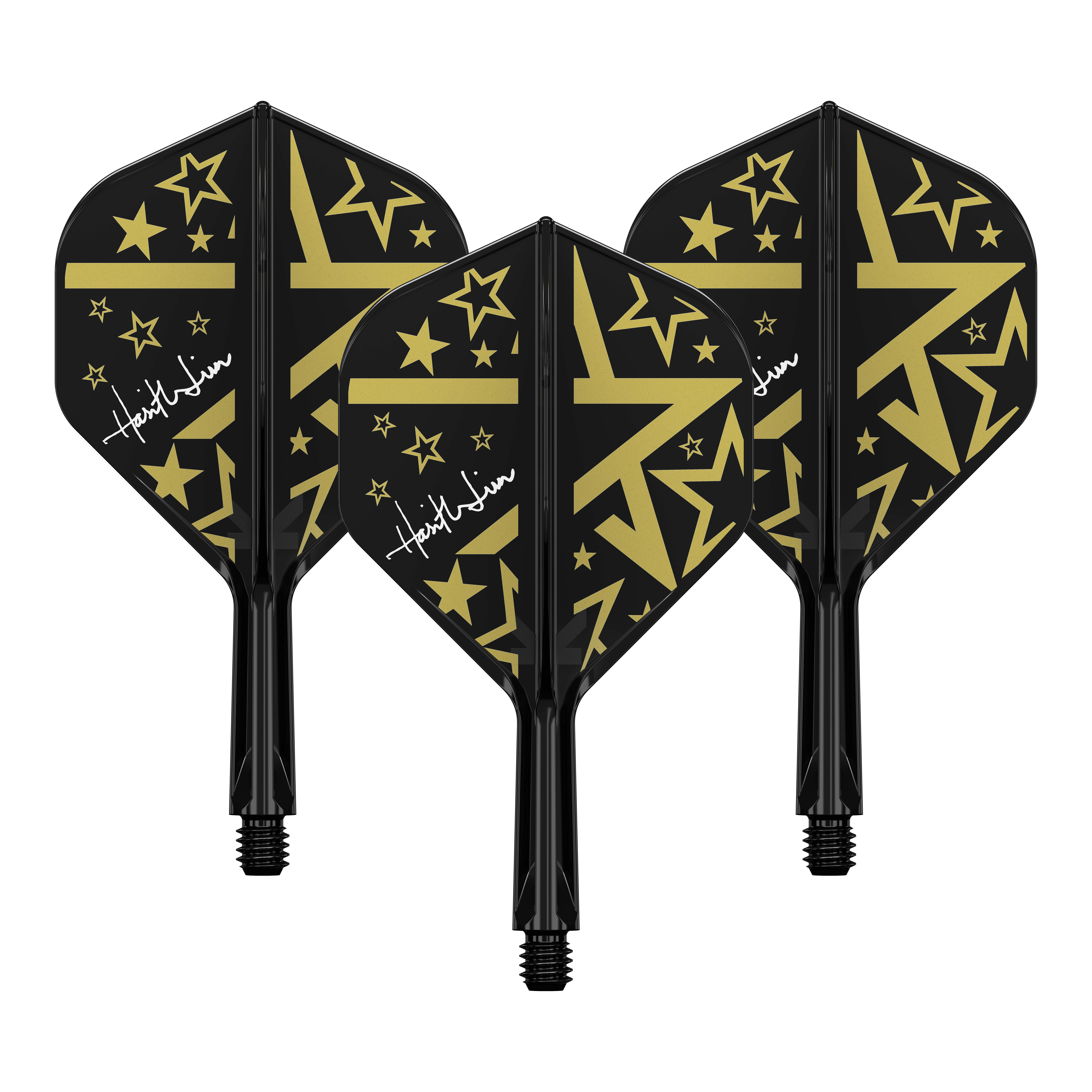 Abgebildet wird das Produkt 410245_Target_Japan_K-Flex_Hot_Shot_No2_Flight-Shaft-System_19mm_1Set. Es ist wahrscheinlich eine Dart-Komponente.