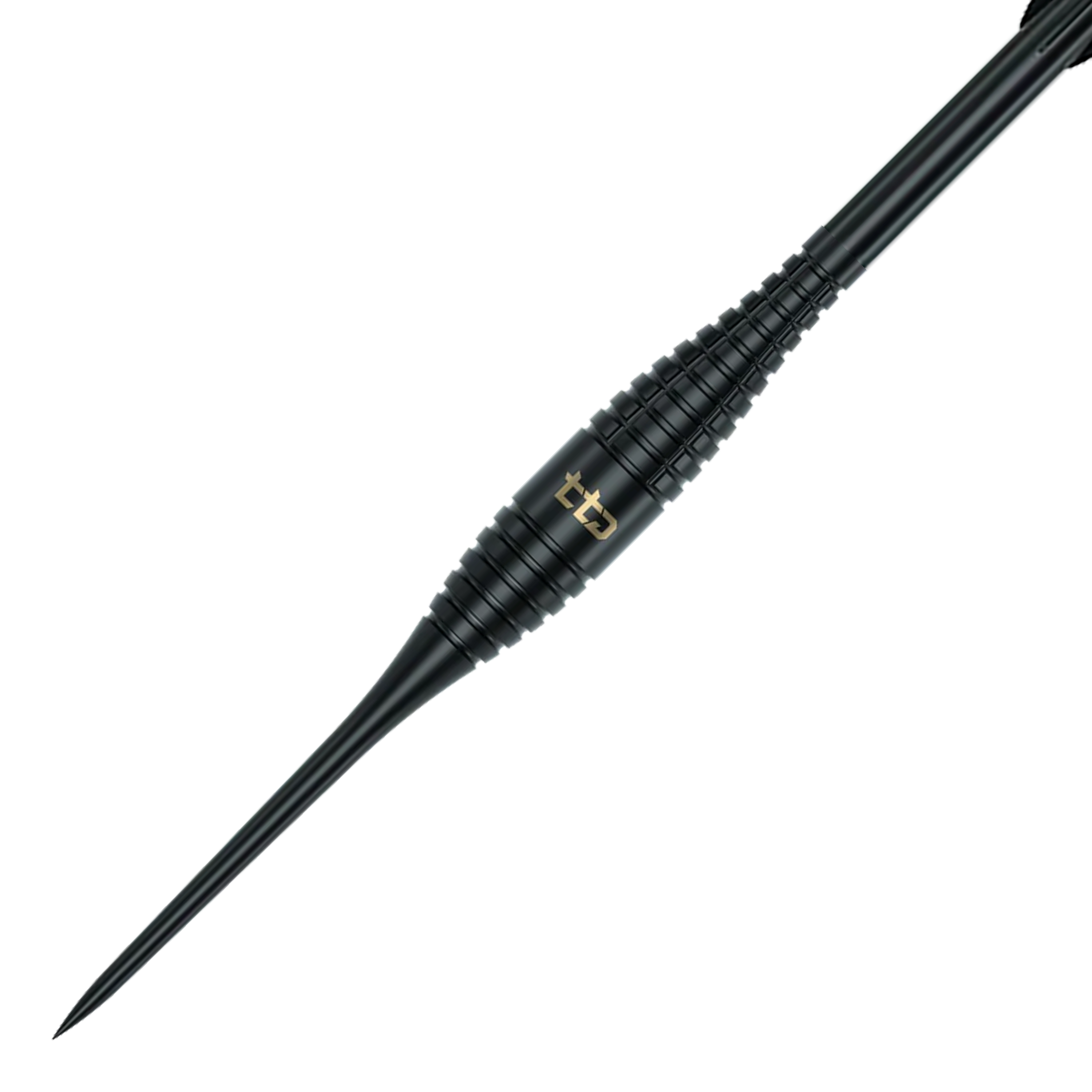 Gezeigt wird das Produkt Caliburn TTD Complete Titanium T2 Black Steeldarts - 6g. Diese Steeldarts zeichnen sich durch ihr Titan-Material aus.