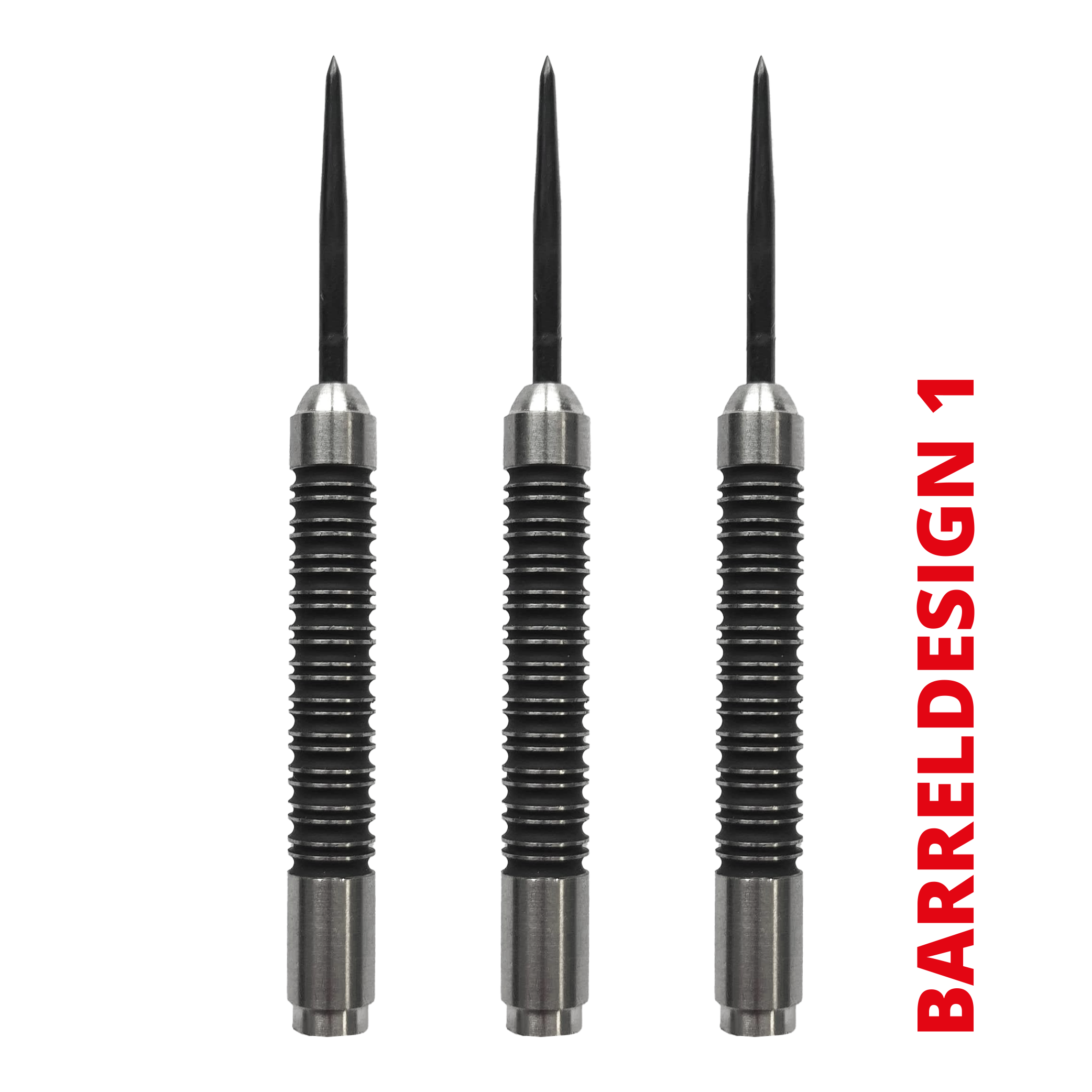 Das Bild zeigt ein Produkt namens MC500_SuperGrip_Steeldart_Barrels_V1. Es handelt sich um ein Bauteil für Steeldarts.