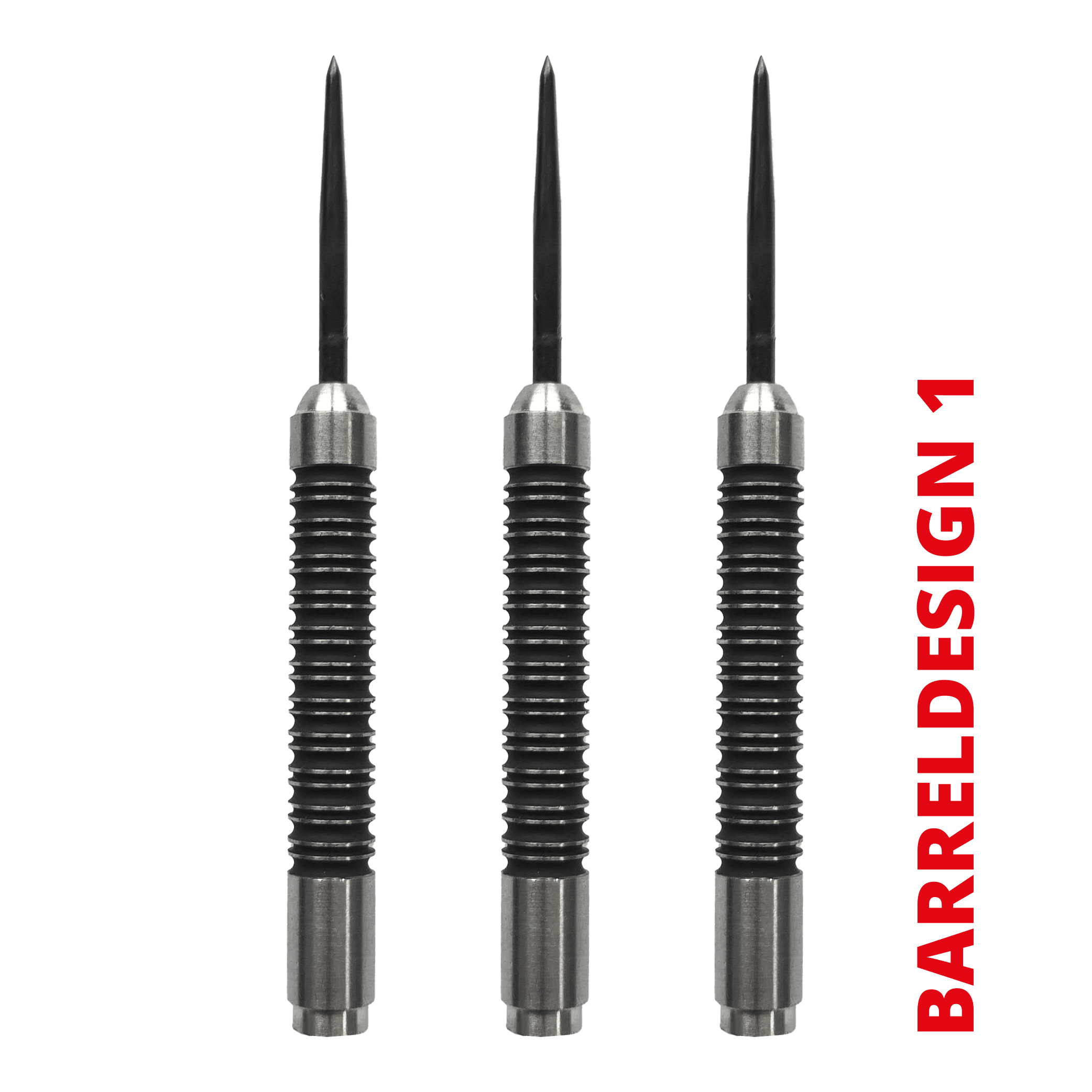 Super Grip 90 % Steeldart Barrels Das Bild zeigt ein Produkt namens MC500_SuperGrip_Steeldart_Barrels_V1. Es handelt sich um ein Bauteil für Steeldarts.