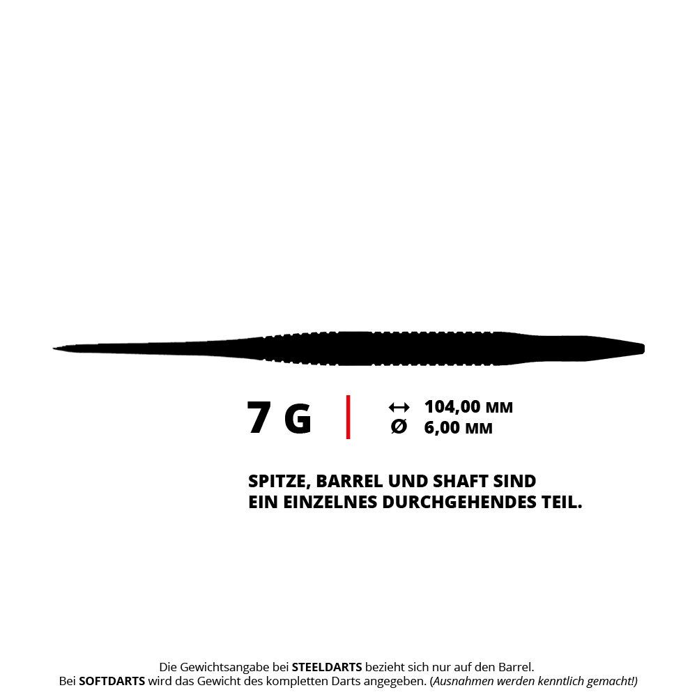 Caliburn TTD Complete Titanium T3 Silver Steeldarts - 7g Auf dem Bild sieht man die Caliburn TTD Complete Titanium T3 Silver Steeldarts mit einem Gewicht von 7g. Die Steeldarts bestechen durch ihr elegantes silbernes Design.