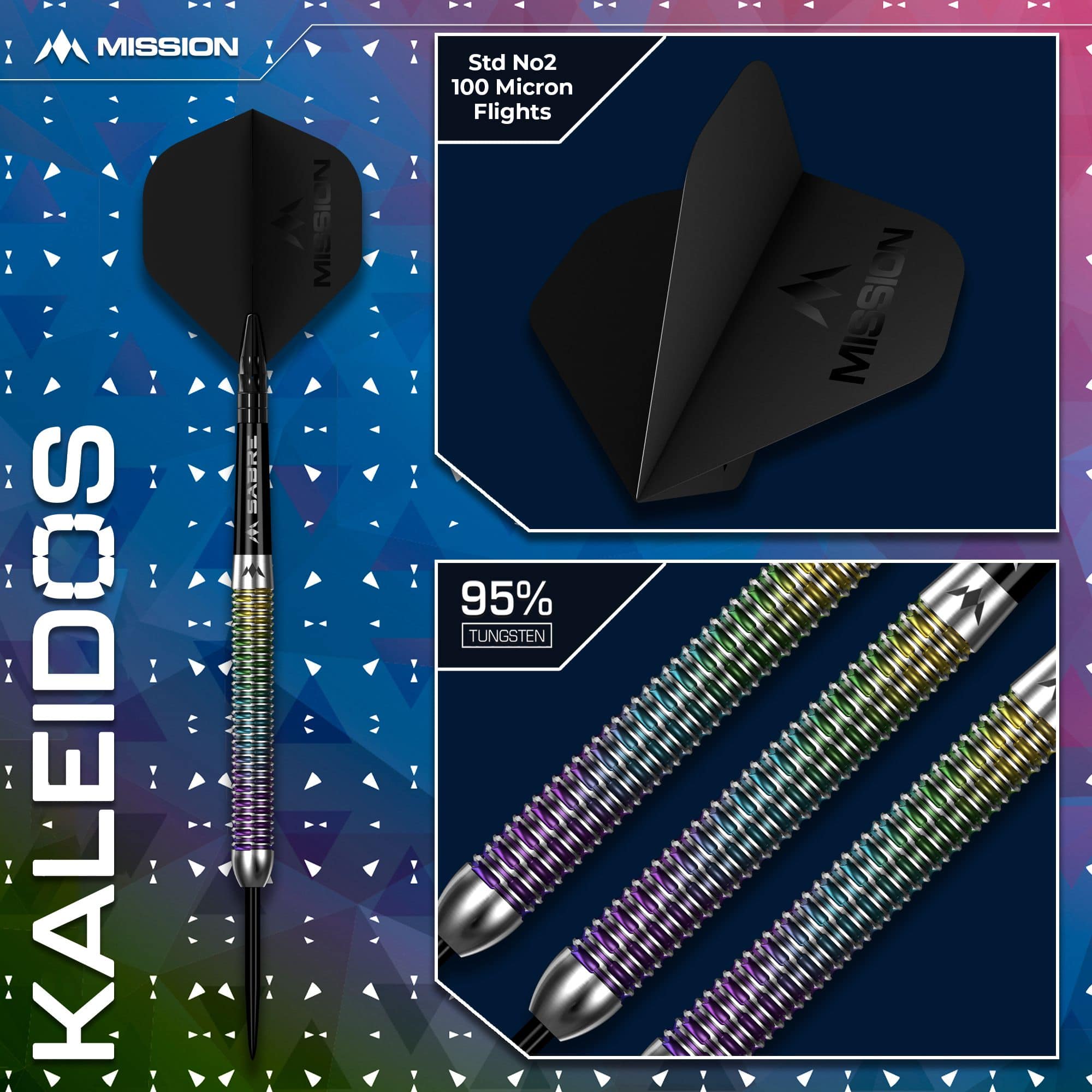 Mission Kaleidos Steeldarts Hier werden die Mission Kaleidos Steeldarts präsentiert. Sie eignen sich perfekt für ambitionierte Dartspieler.