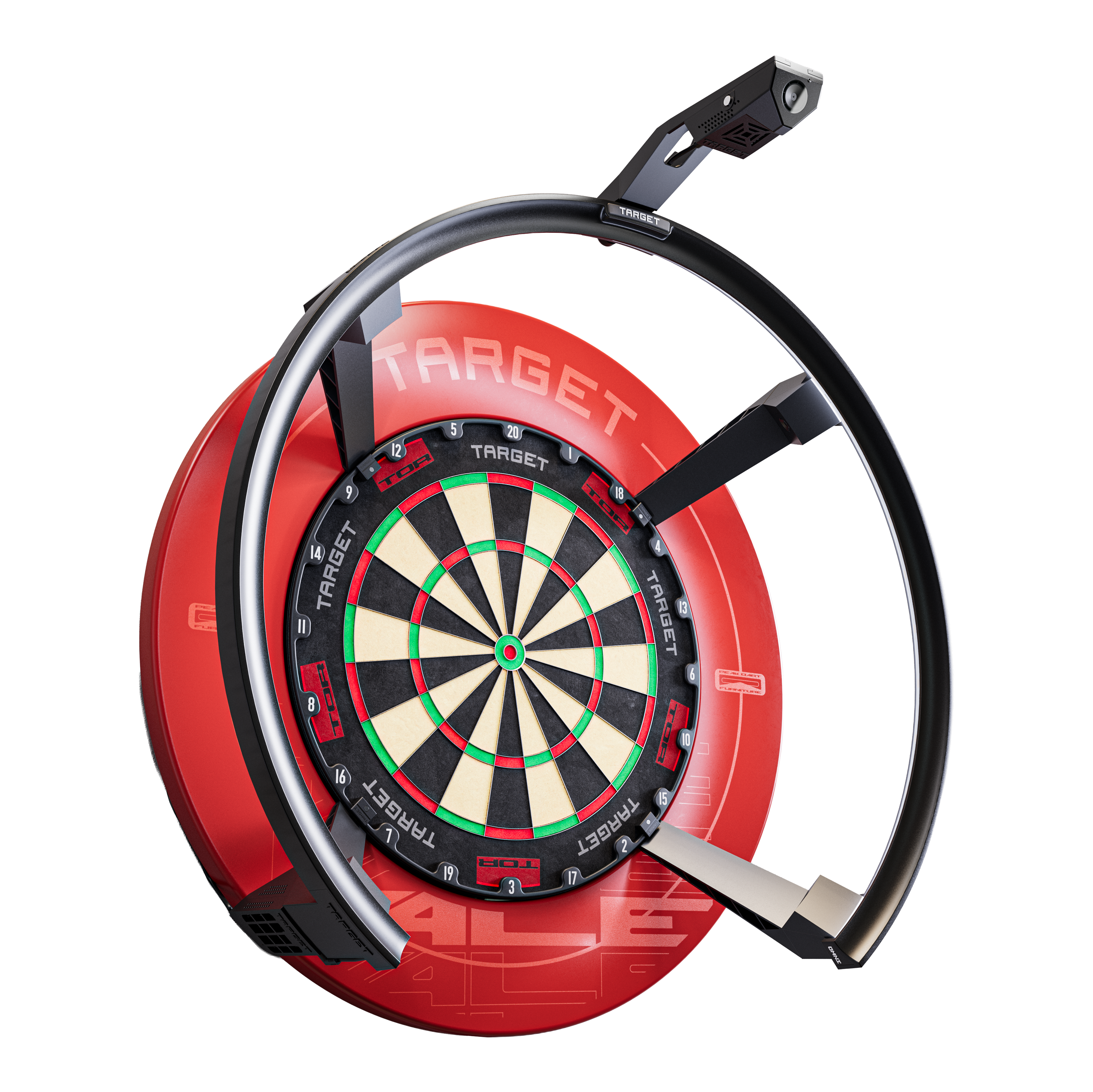 Target OMNI VIRT camera arm Hier sieht man den Target OMNI VIRT Kamera Arm. Das Produkt dient dazu, Kameras sicher an der gewünschten Position zu halten.