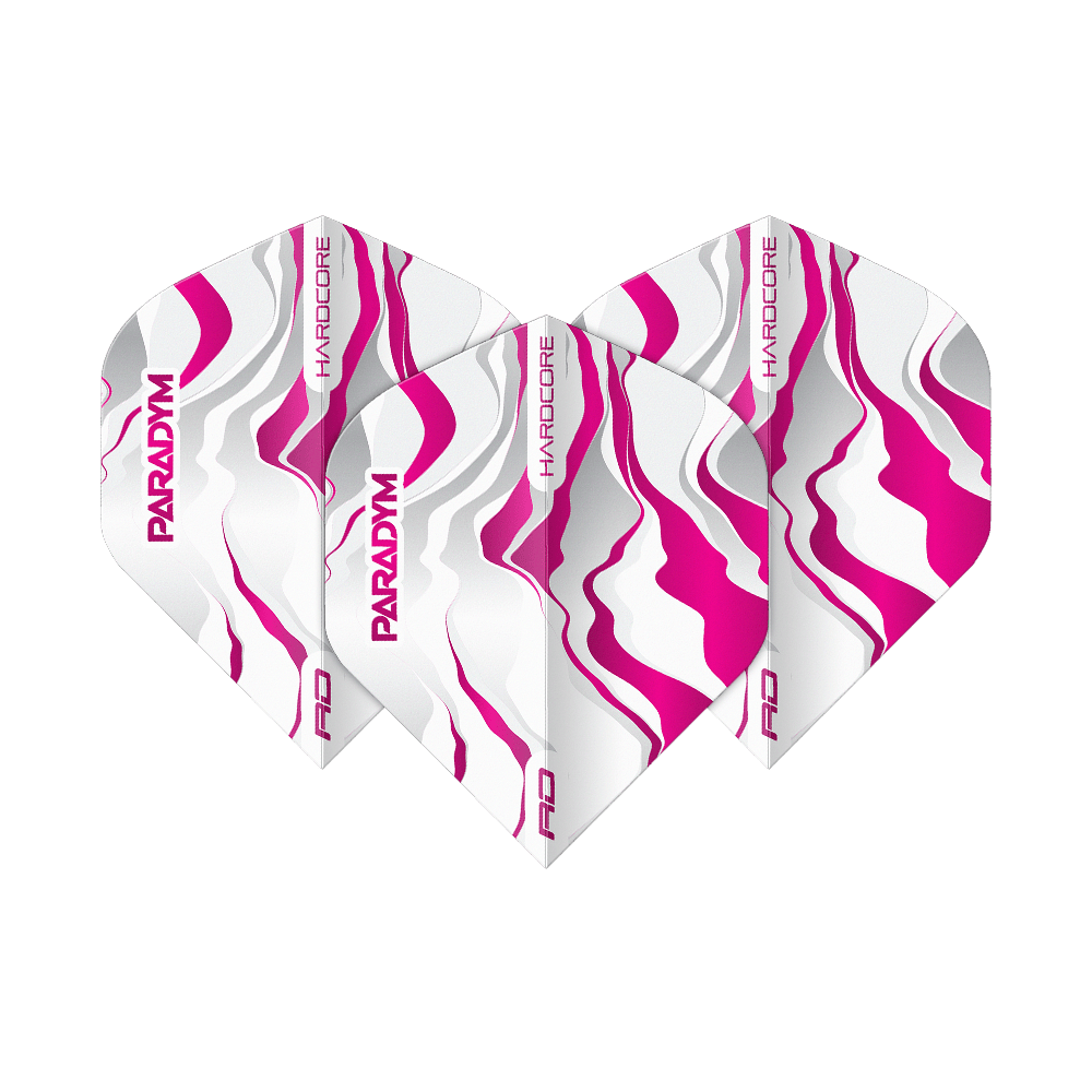 Red Dragon Hardcore Premium Paradym Pink Premium No2 Standard Flights Das Bild zeigt ein Set Red Dragon Hardcore Premium Paradym Pink Premium No2 Standard Flights. Diese Flights bieten hervorragende Flugeigenschaften und eine hochwertige Verarbeitung.