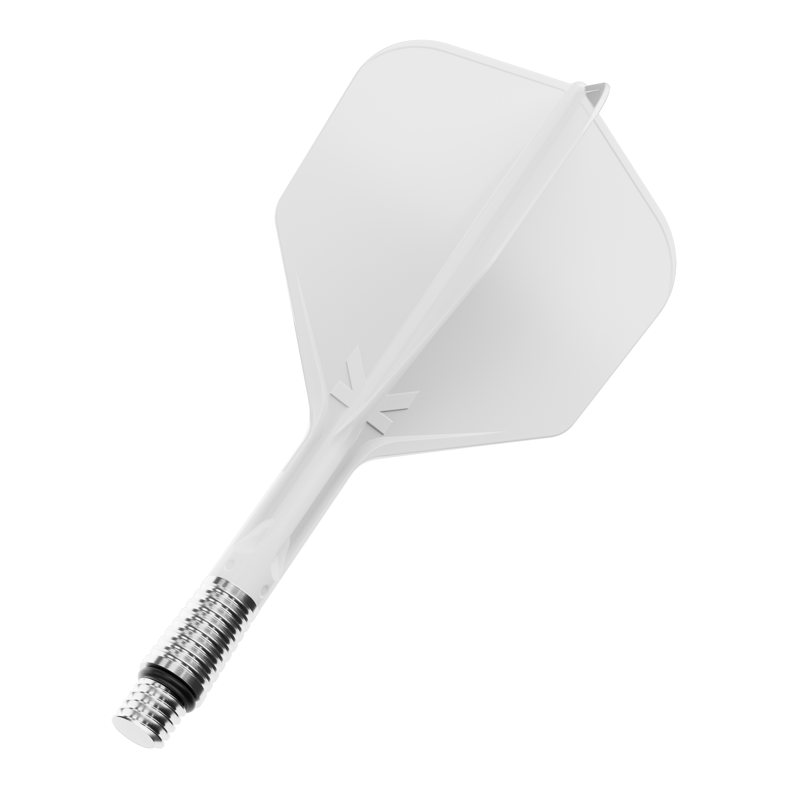 Target K-Shift No6 Flights - White Abgebildet ist ein Produkt namens 410541_Target_KShift_No6_Flights_Wei_26mm_1. Es scheint sich um einen einzelnen Dart-Flight zu handeln.